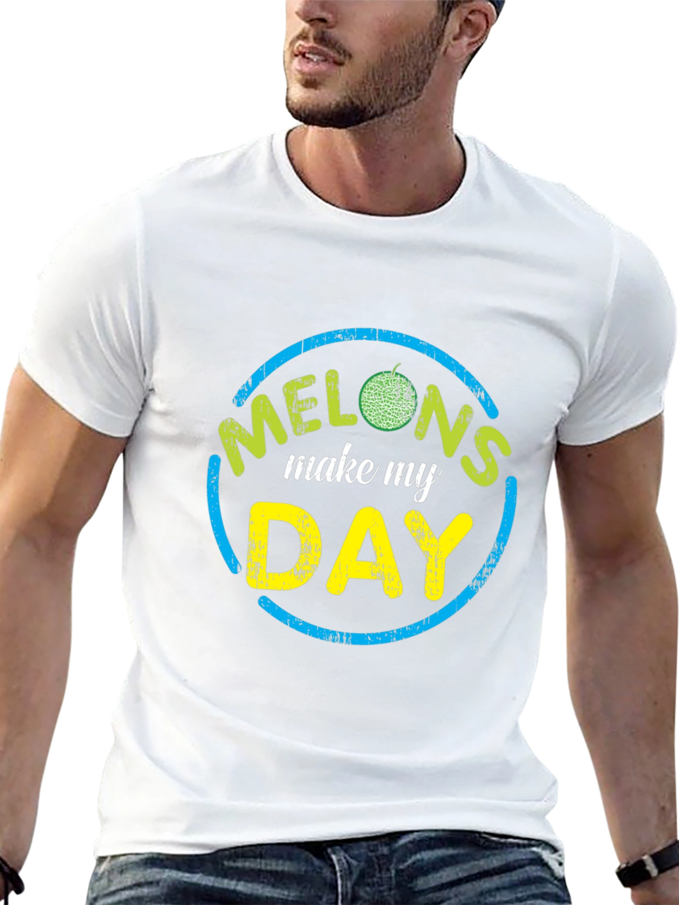 Black Melons Make My Day Graphic Tee - Novelty T-Shirt view 13