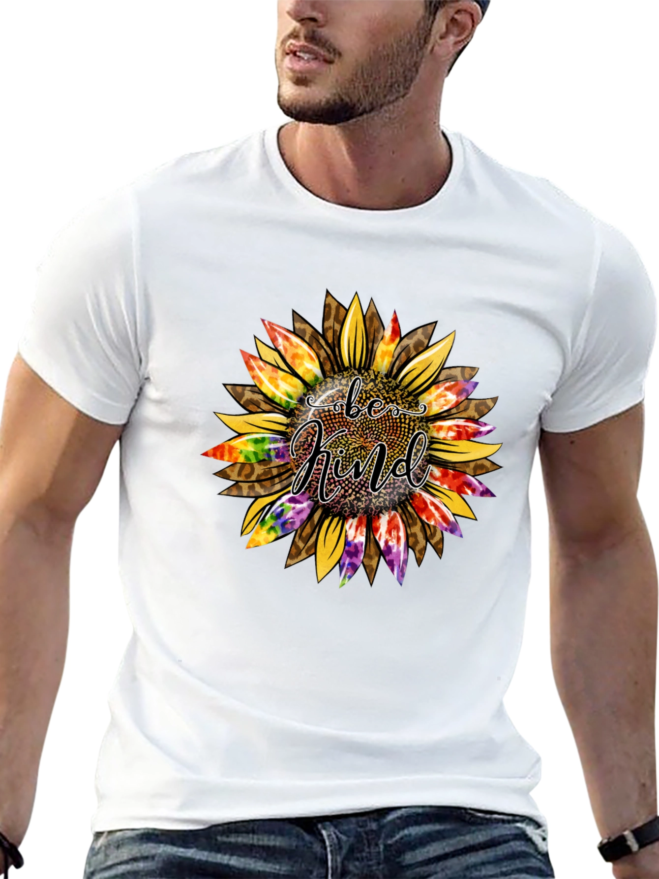 Black Be Kind Sunflower Graphic T-Shirt - Black view 13