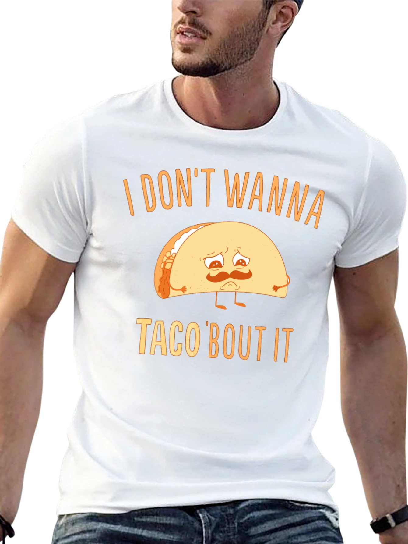 Black Sad Taco T-Shirt - I Don't Wanna Taco 'Bout It Graphic Tee view 13