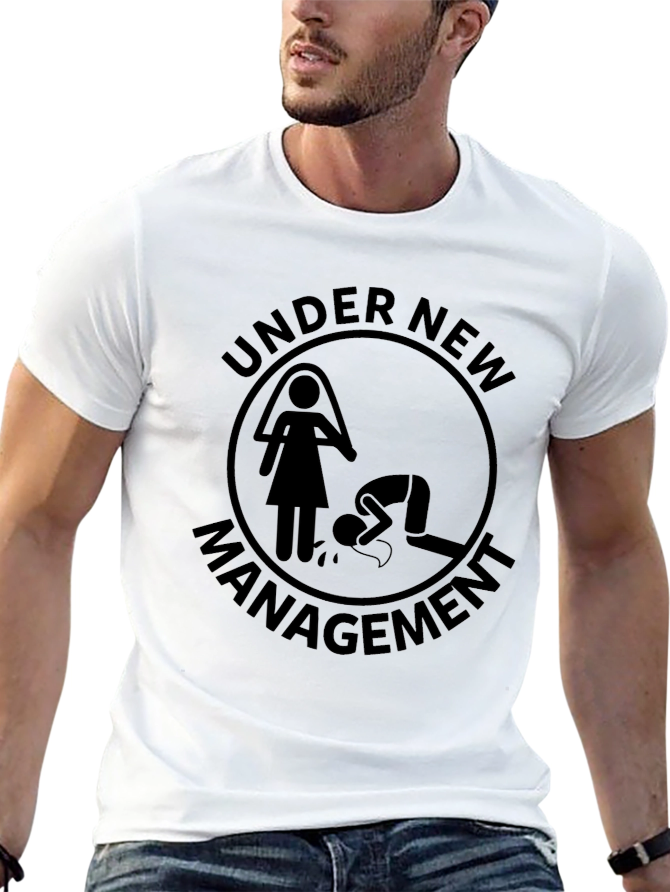 Black Under New Management Funny T-Shirt Groom Humor Tee view 13