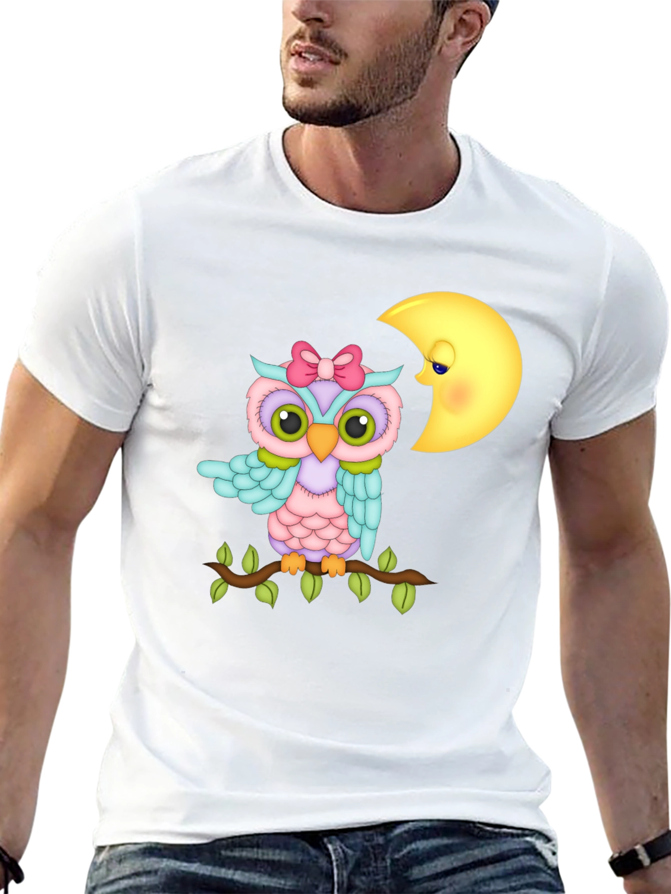 Black Owl and Moon Graphic Tee - Unisex view 13
