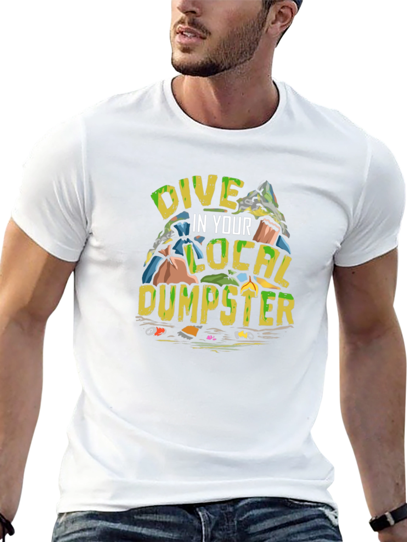 Black Dive in Your Local Dumpster T-Shirt view 13