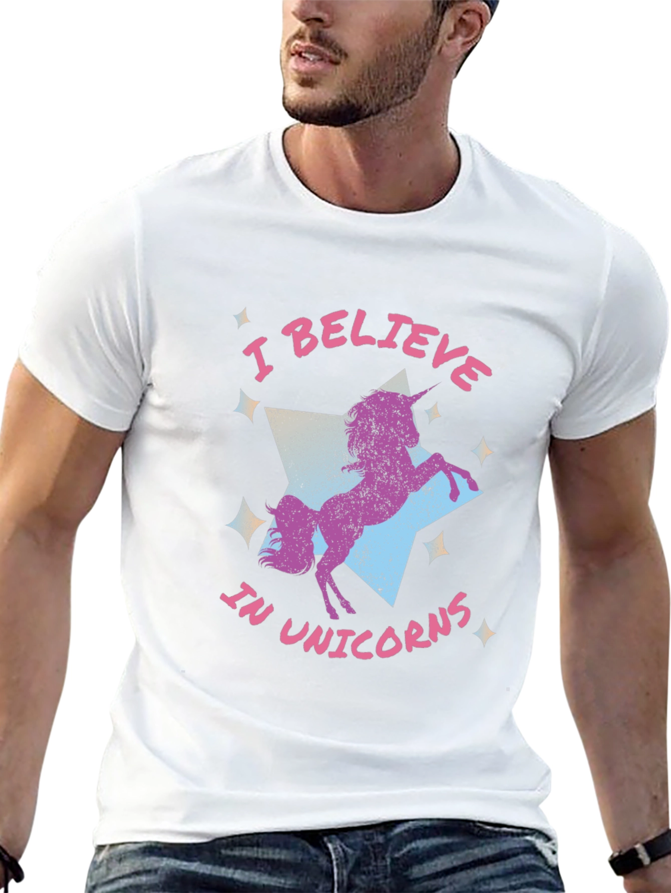 Black I Believe In Unicorns Graphic Tee view 13