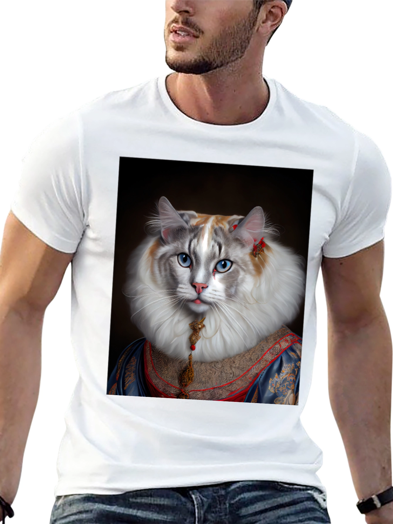 Black Cat Royalty Graphic T-Shirt - Unique Design view 13