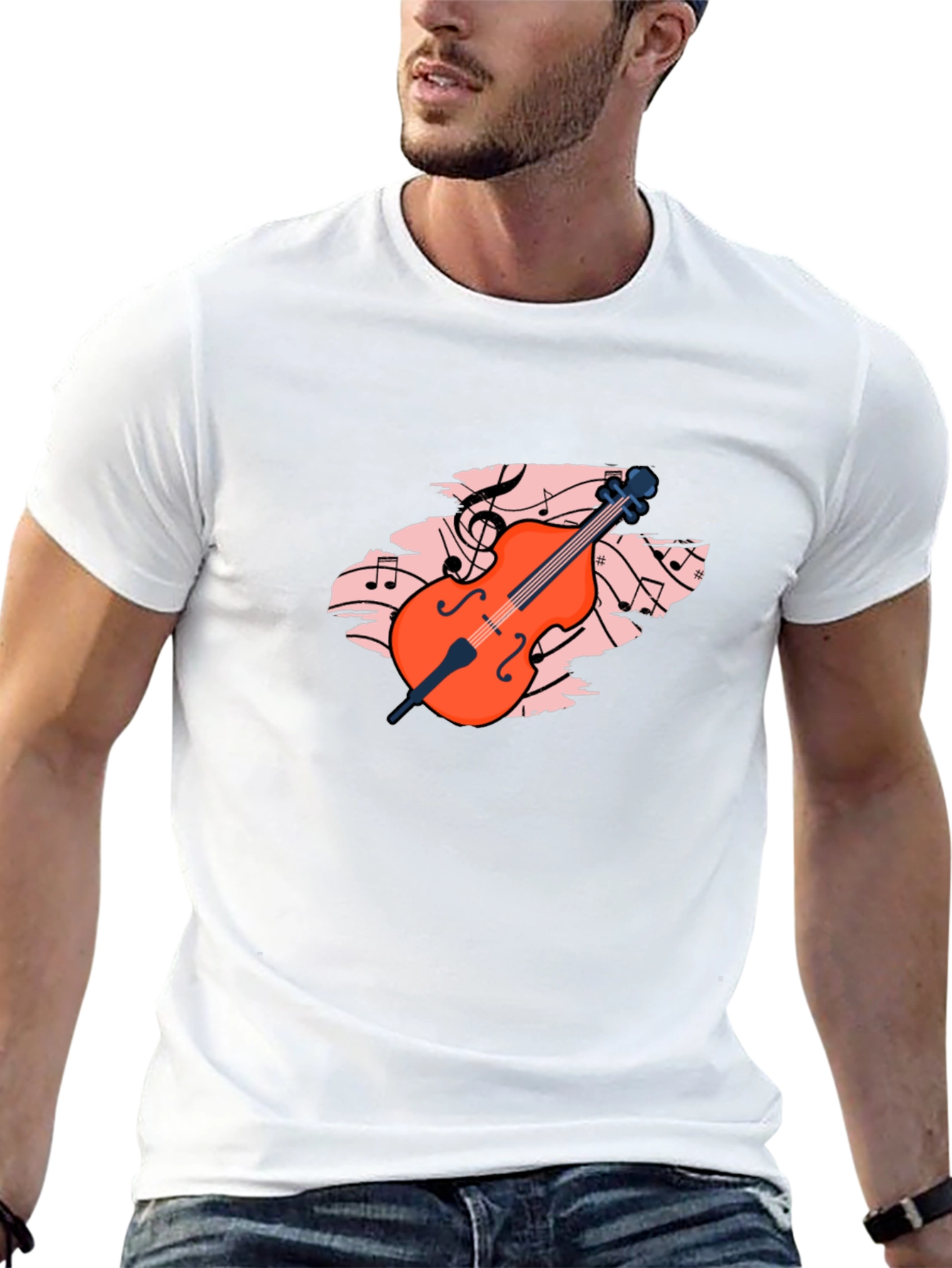 Black Musical Cello Graphic Tee - Black view 13