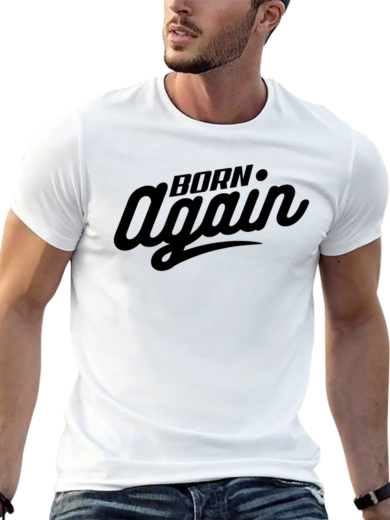 Black Born Again Graphic Tee - Classic Black T-Shirt view 13