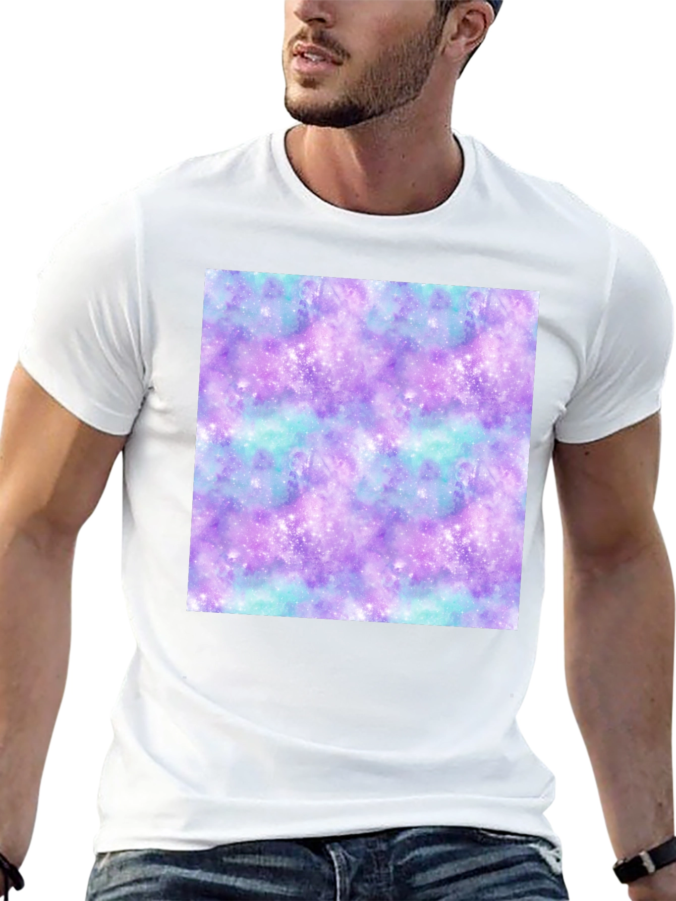 Black Galaxy Print Tee - Stylish & Comfortable view 13