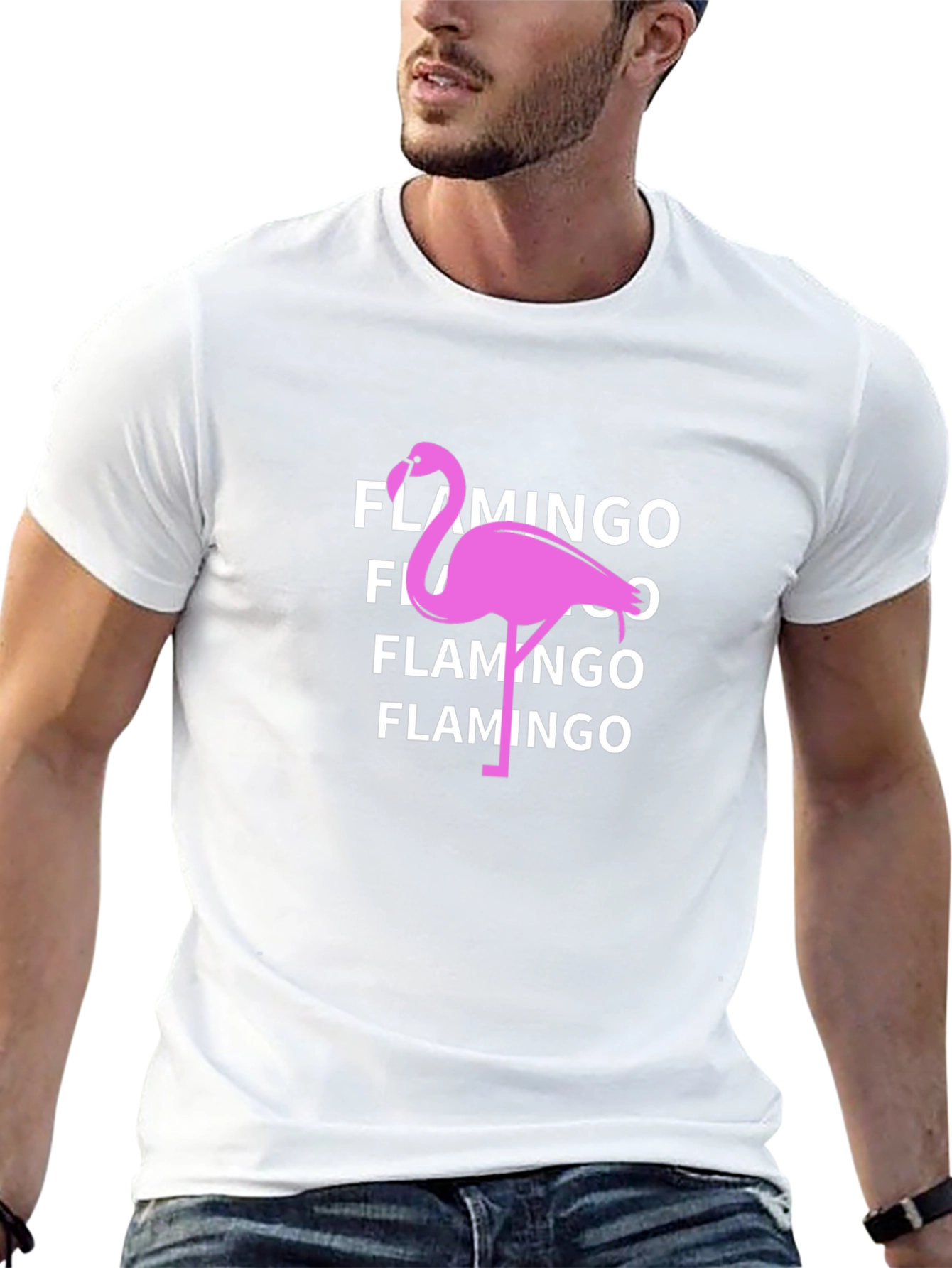 Black Flamingo Graphic Tee - Black Cotton T-Shirt view 13