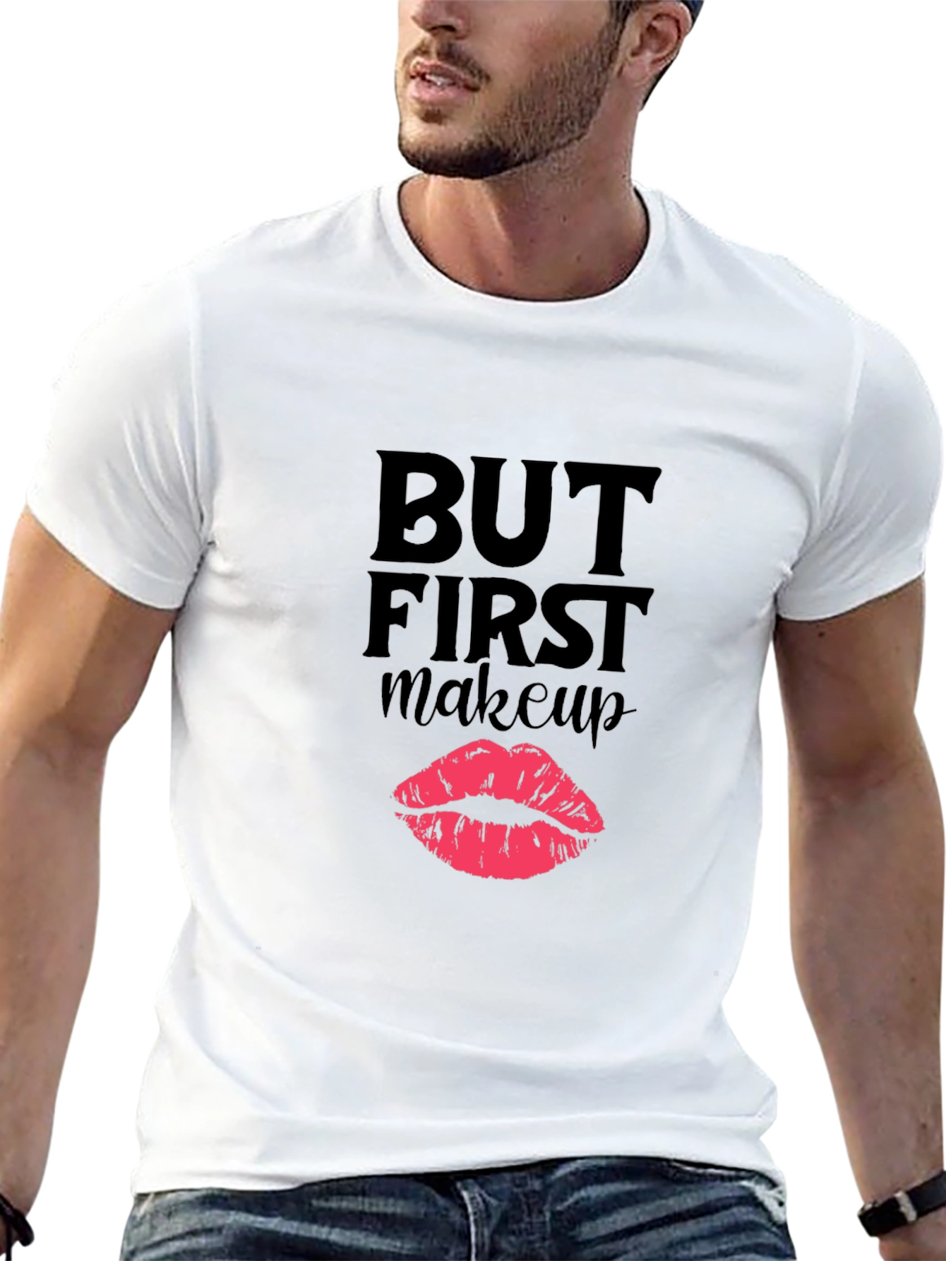 Black But First Makeup T-Shirt Funny Lipstick Graphic Tee view 13