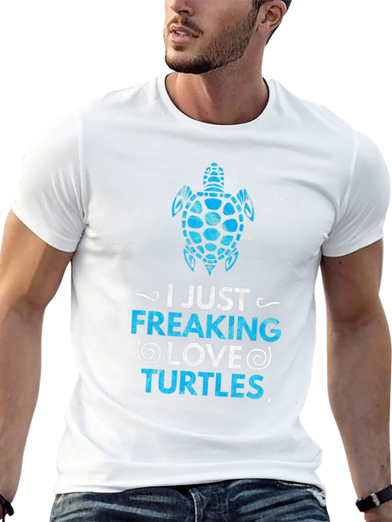 Black I Just Freaking Love Turtles Graphic T-Shirt view 13