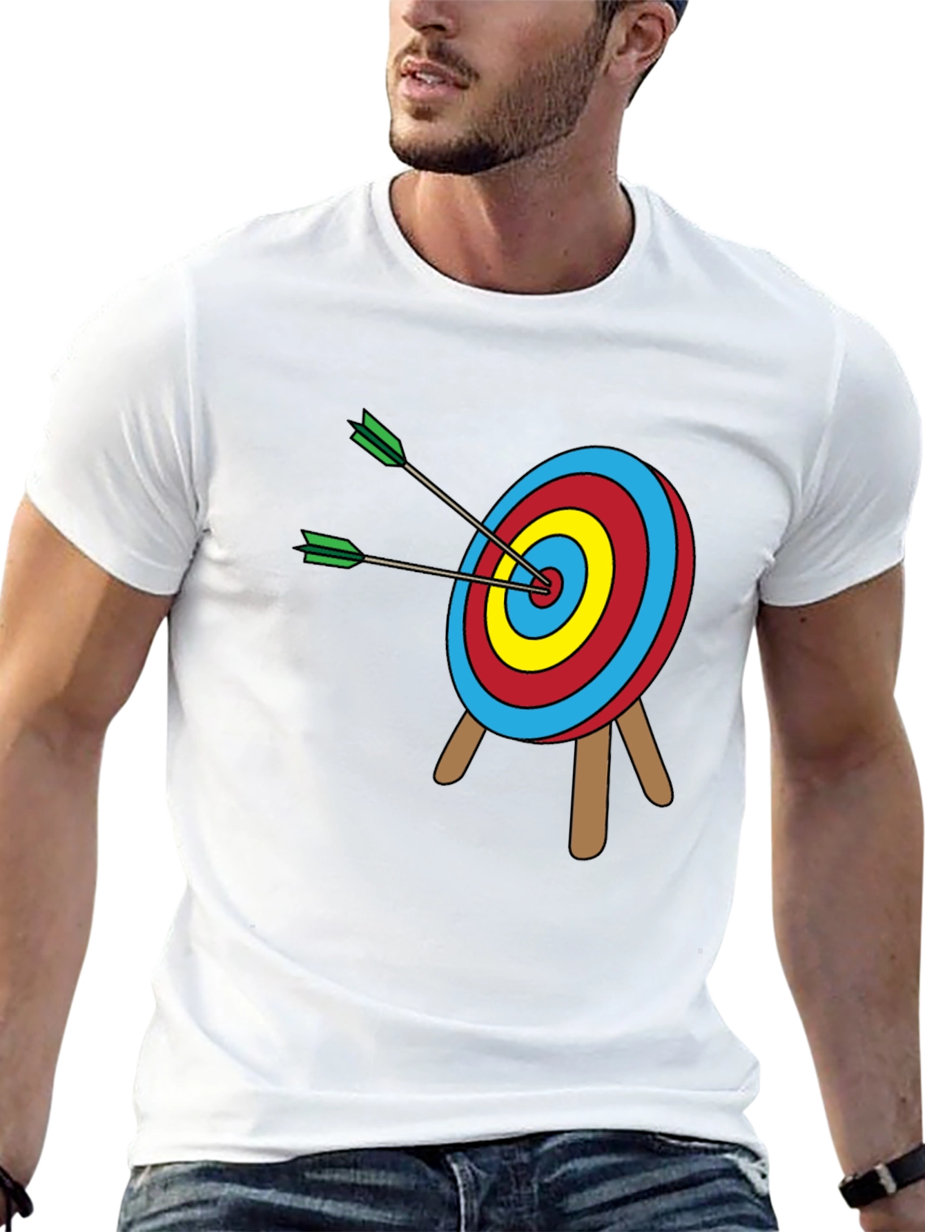 Black Archery Target T-Shirt: Bullseye Design view 13
