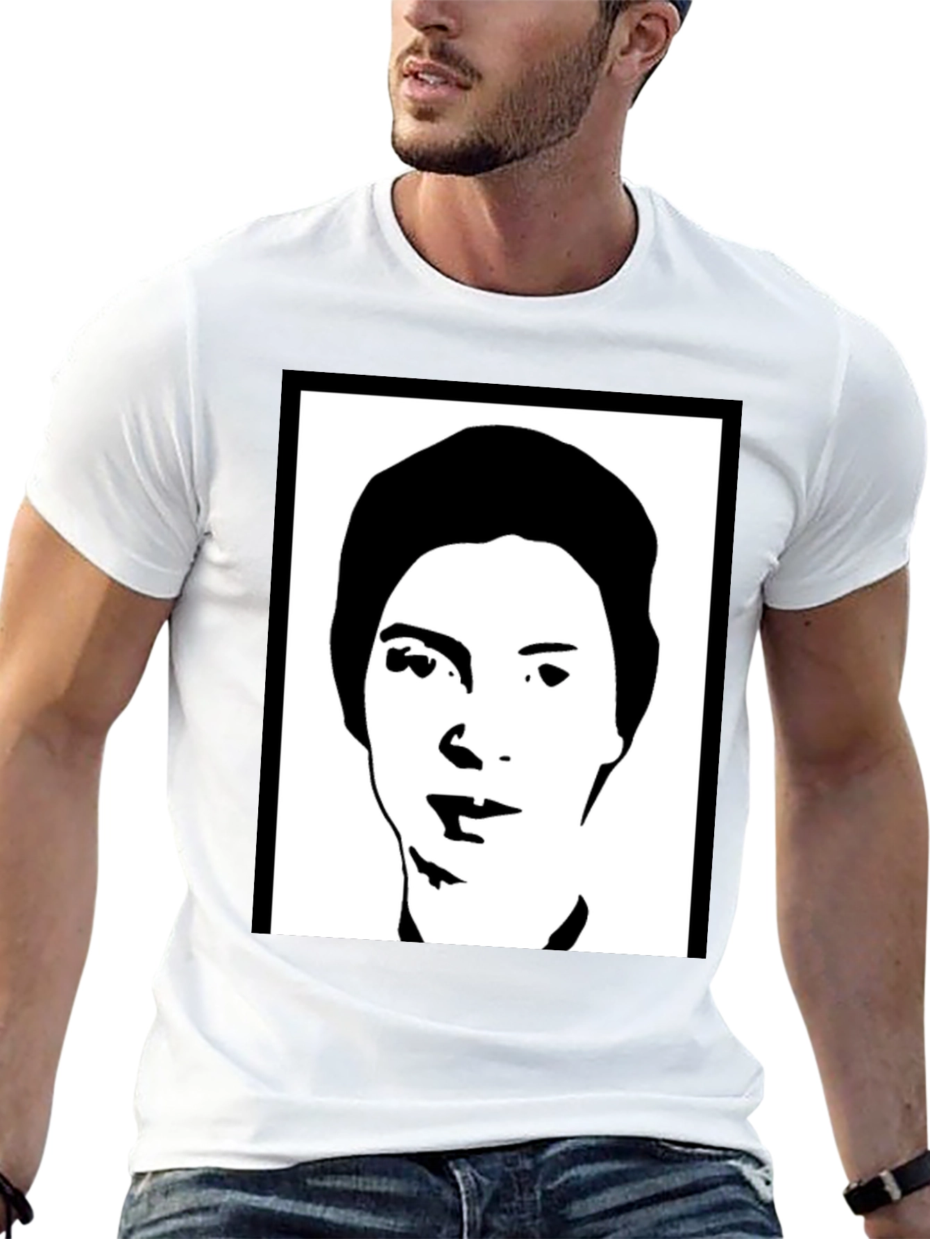 Black Black Graphic Tee - Silhouetted Face view 13