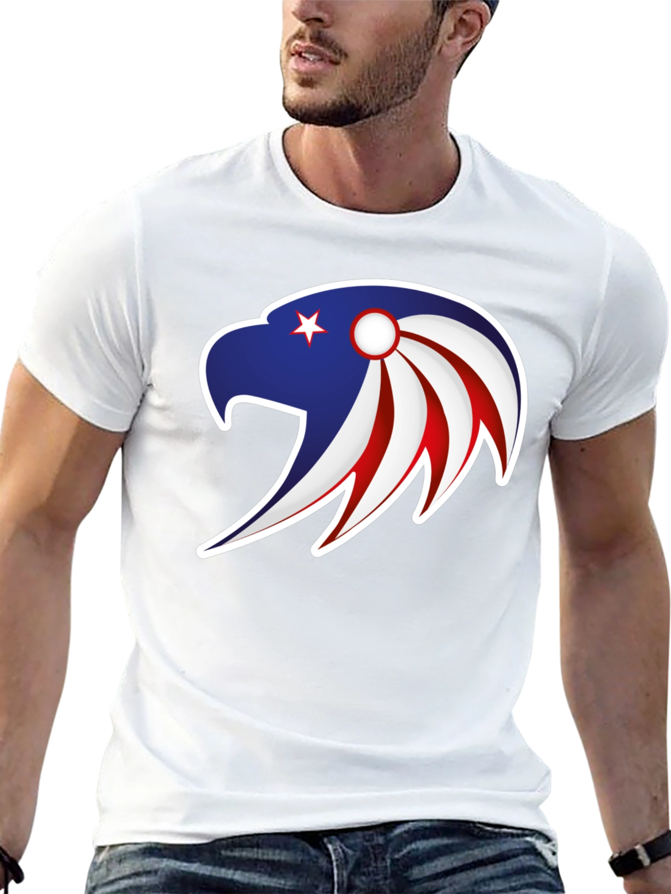 Patriotic Eagle Graphic Tee - Stylish Men's Black T-Shirt - 13