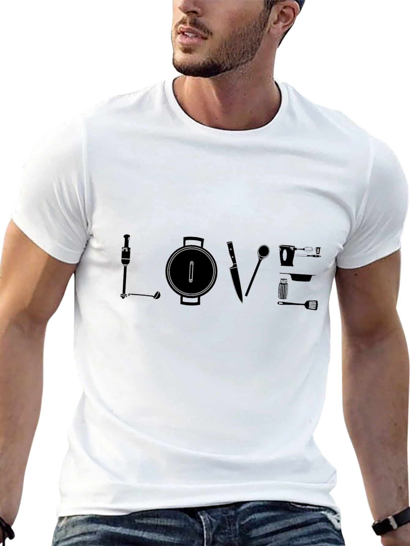 Black Chef's LOVE T-Shirt - Culinary Passion Apparel view 13