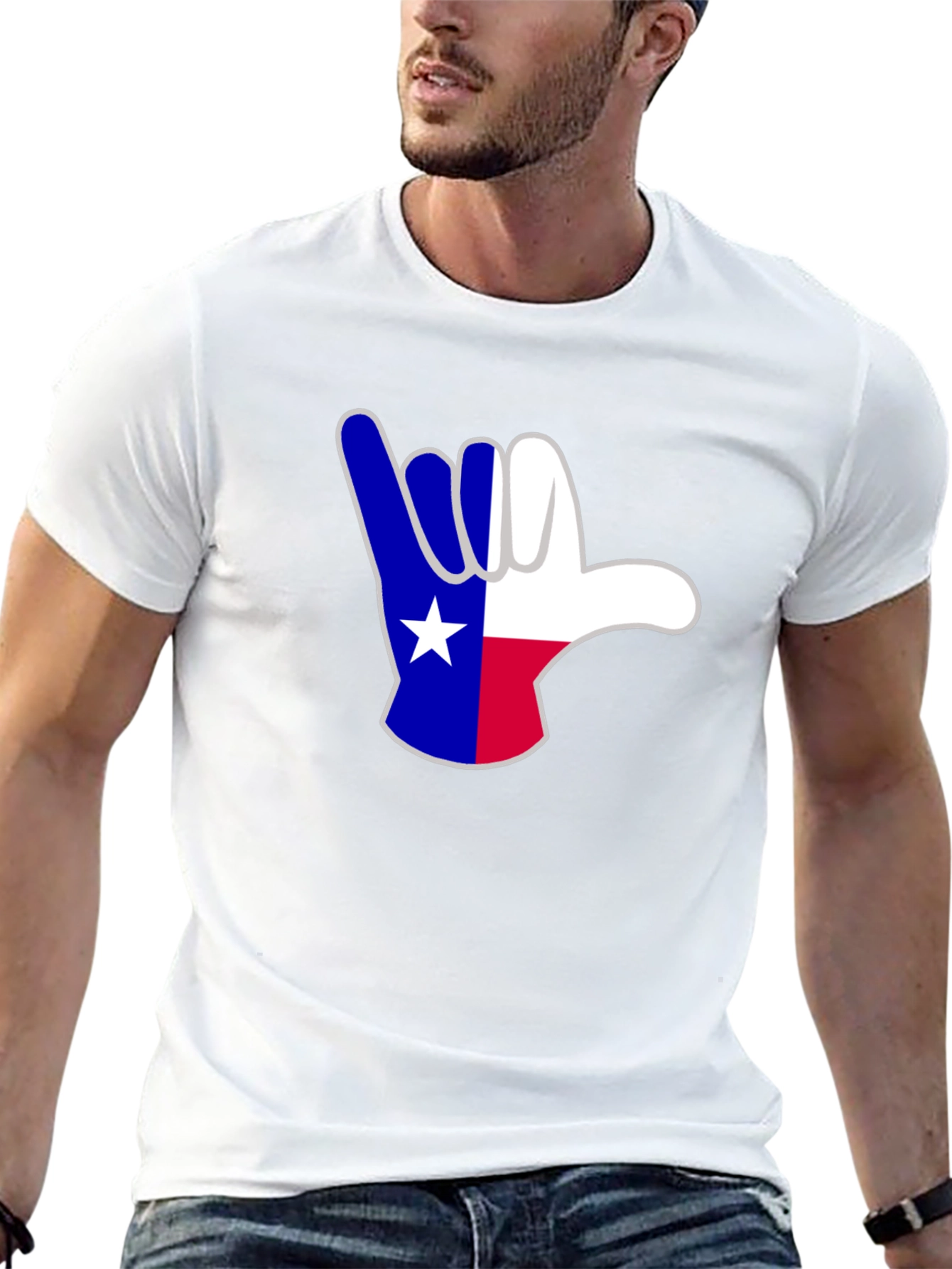 Black Texas Shaka Hand Sign T-Shirt view 13