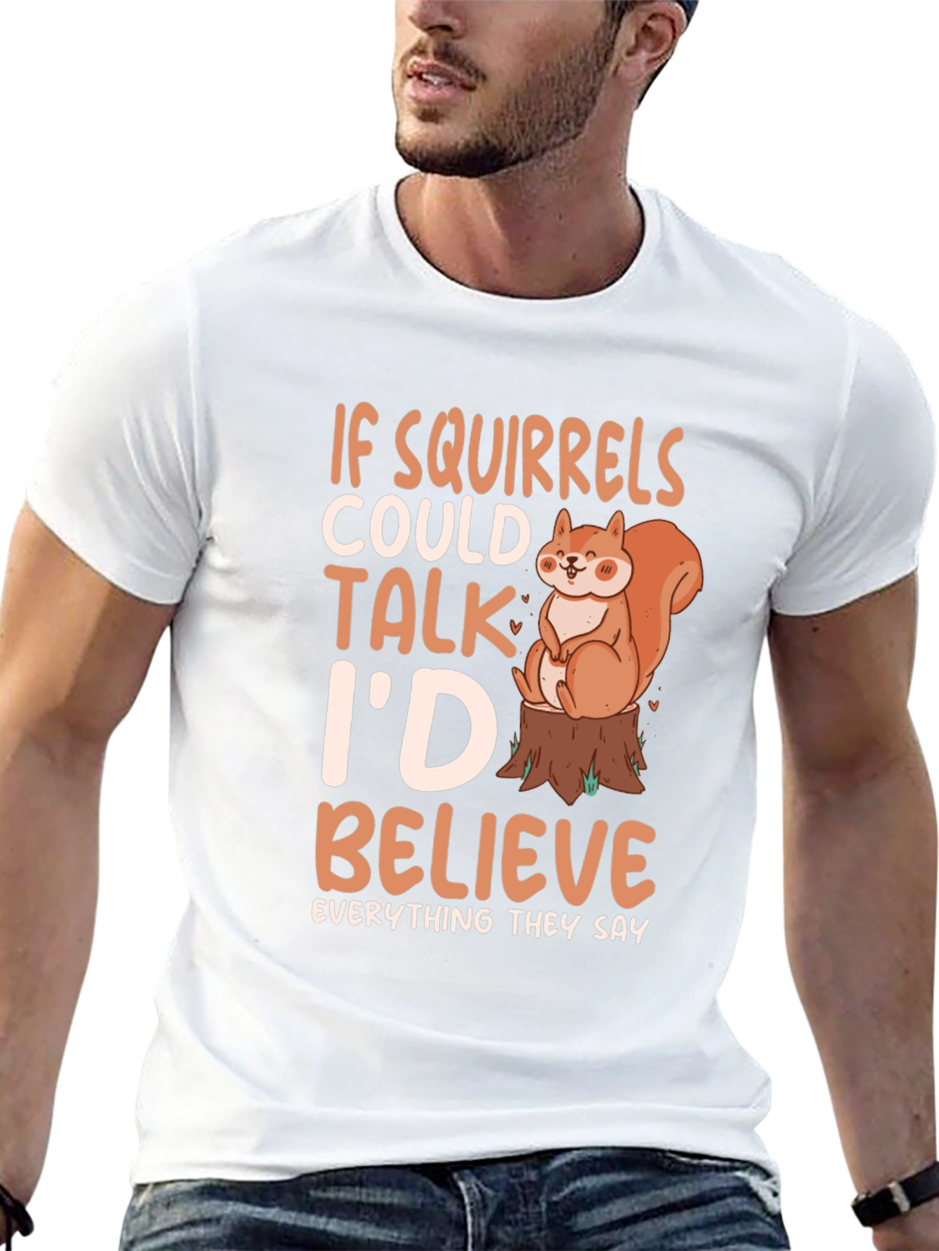 Black Squirrel Lover Tee - If Squirrels Could Talk T-Shirt view 13