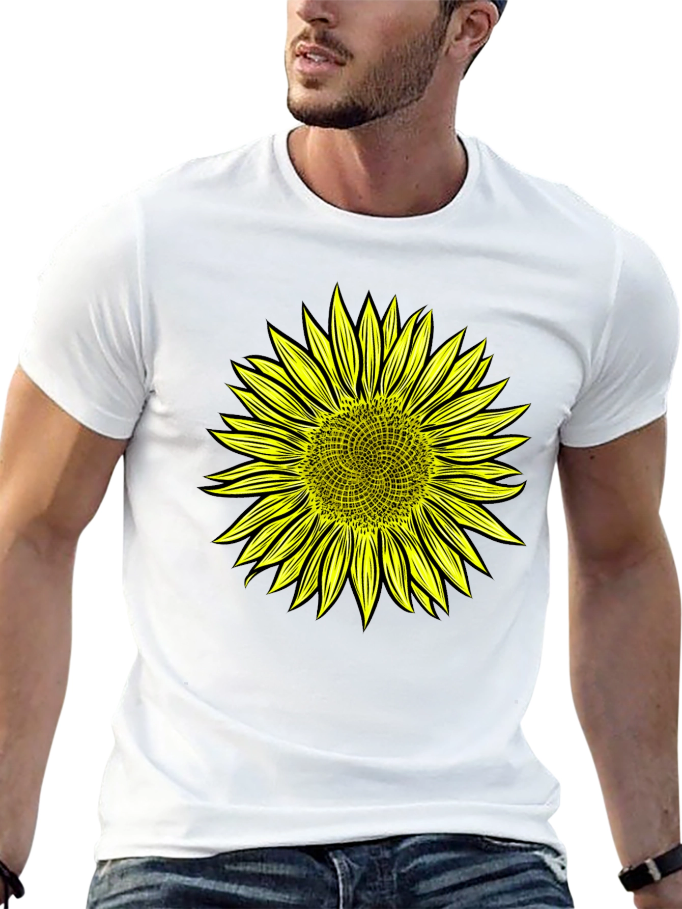 Black Sunflower Graphic Black T-Shirt view 13
