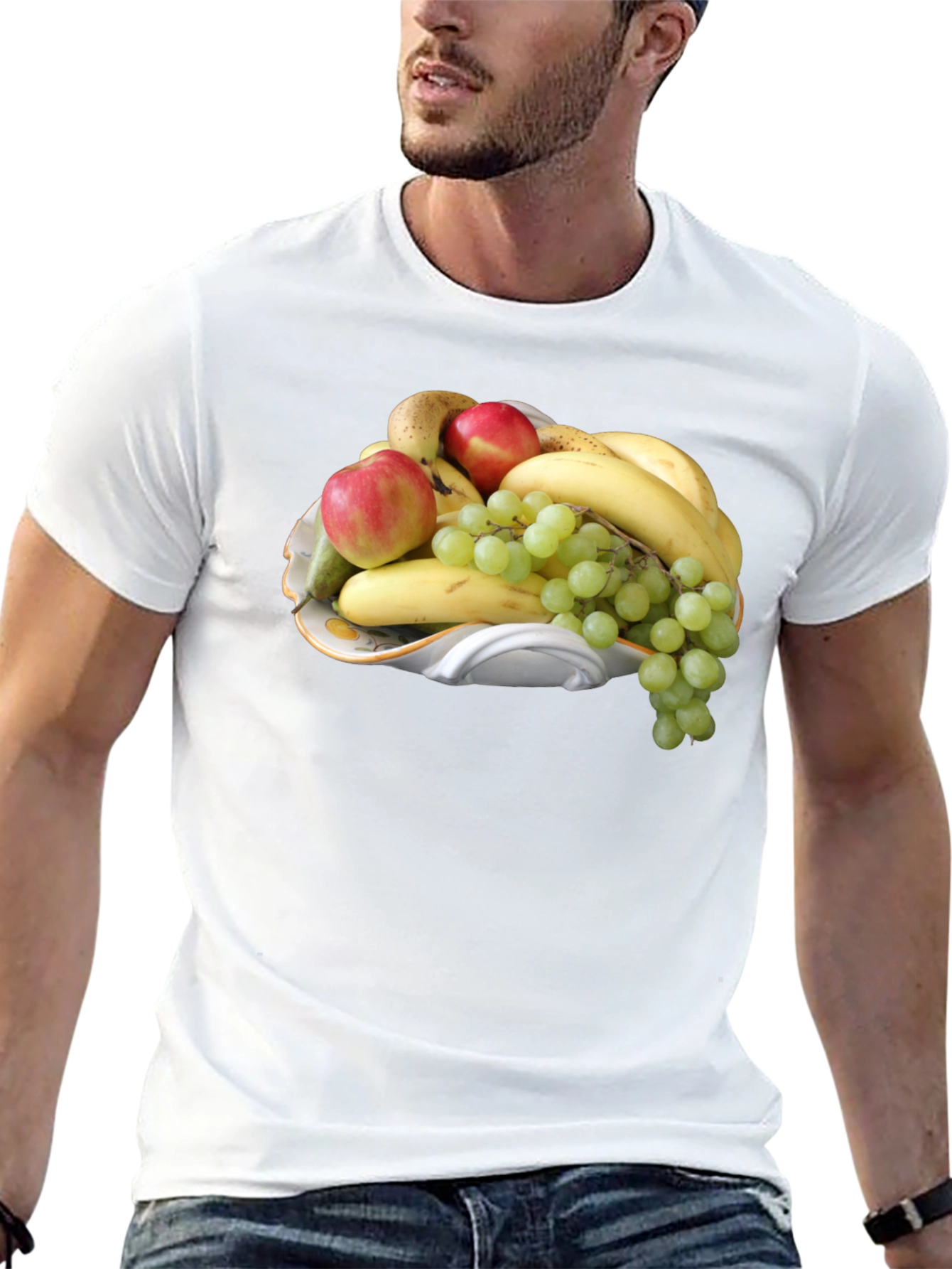 Black Fruit Bowl Graphic T-Shirt - Casual Wear view 13