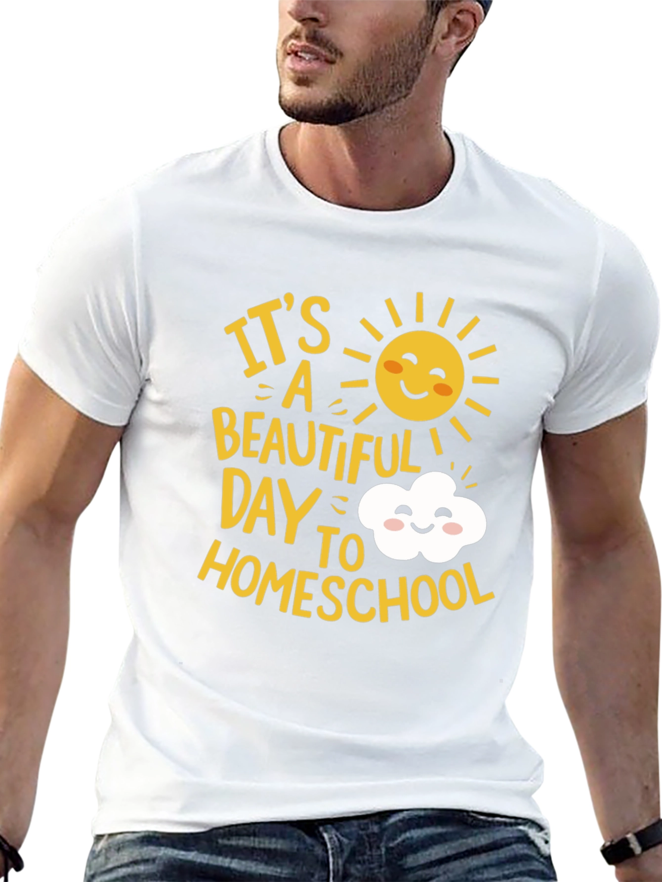 Black It's a Beautiful Day to Homeschool Graphic Tee view 13