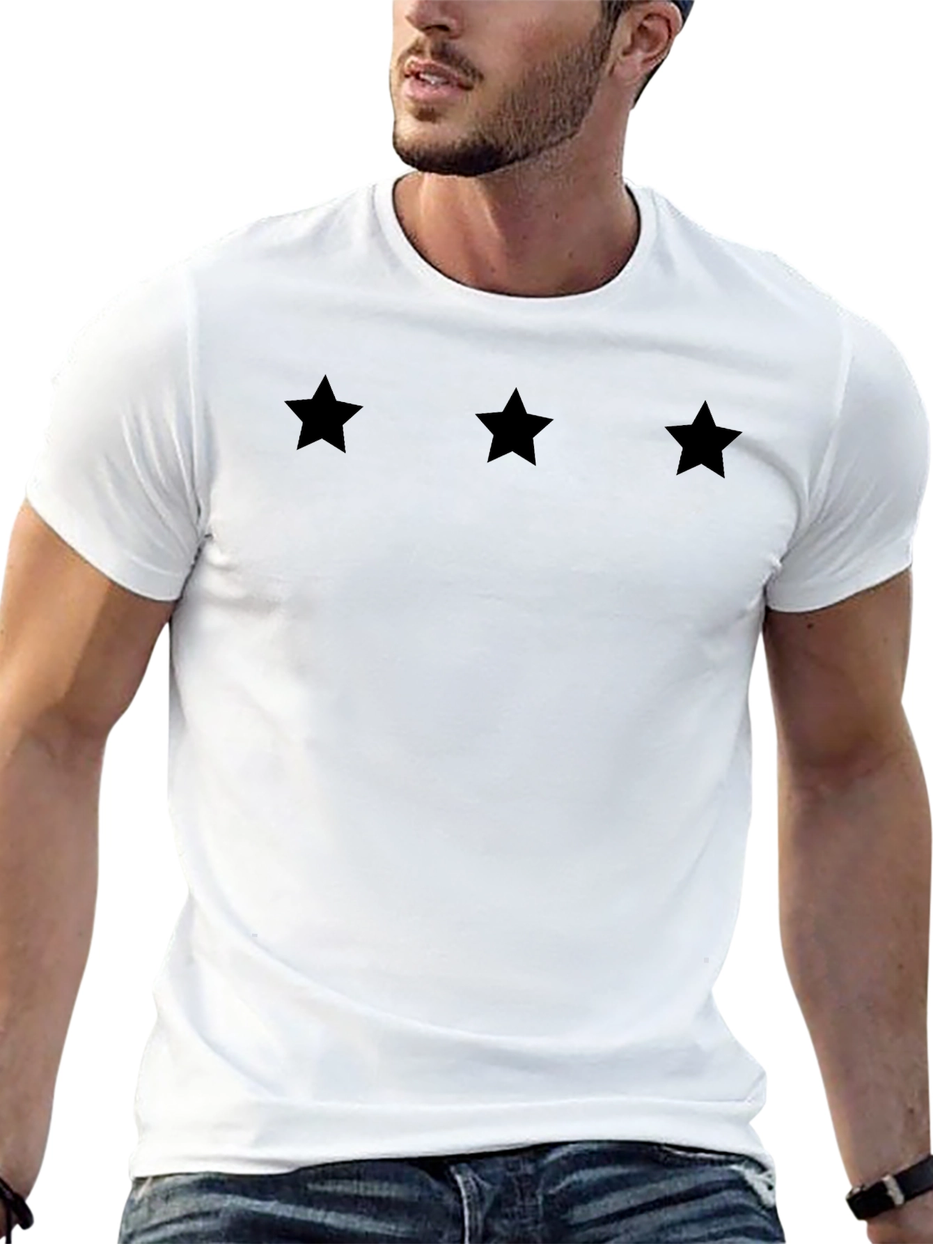 Black Three Star Black Graphic Tee - Stylish & Comfortable view 13