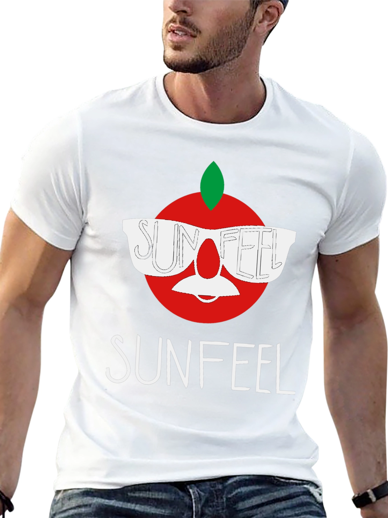 Black Sunfeel T-Shirt - Funny Apple Design view 13