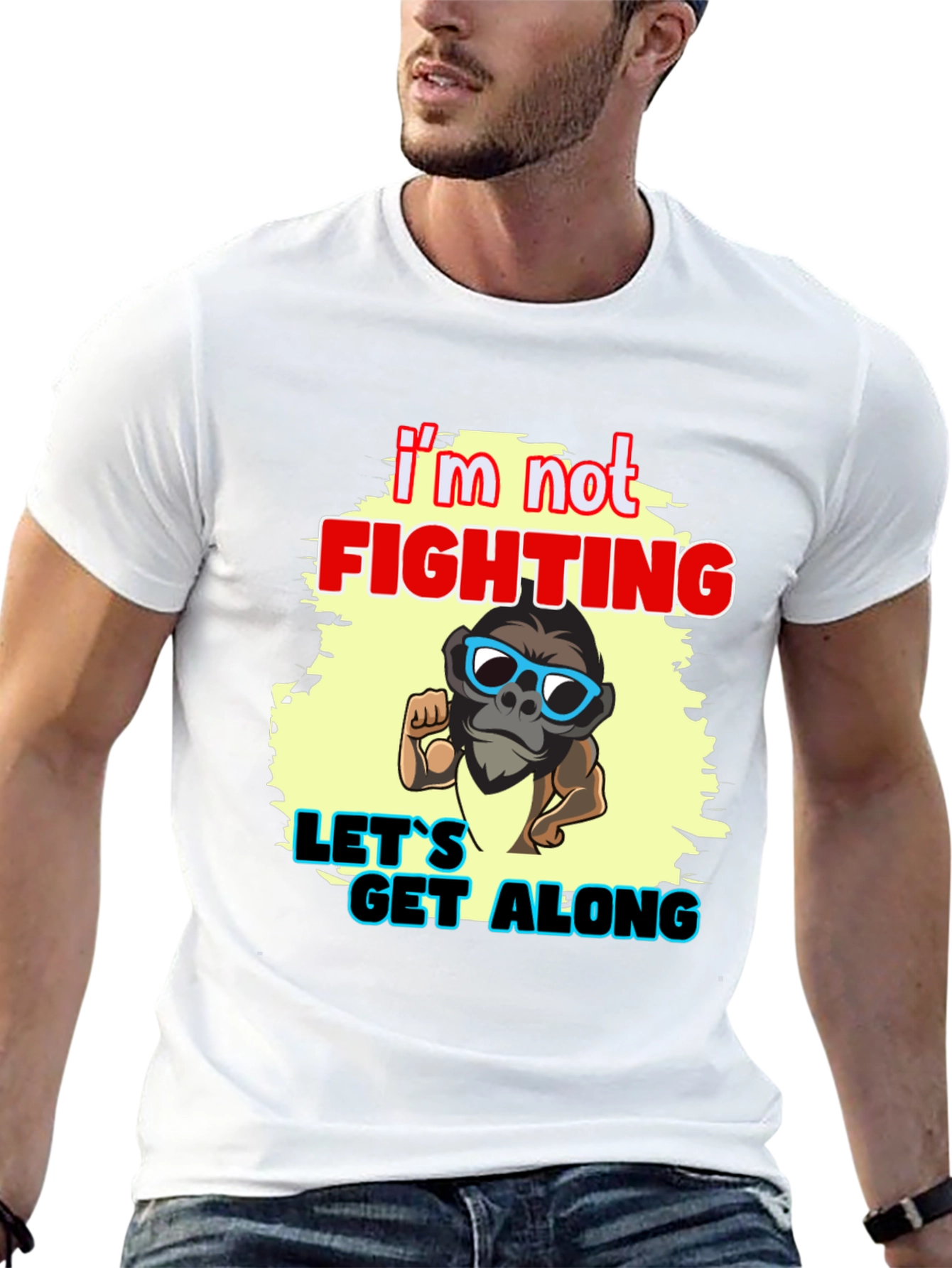 Black I'm Not Fighting - Let's Get Along Graphic Tee view 13
