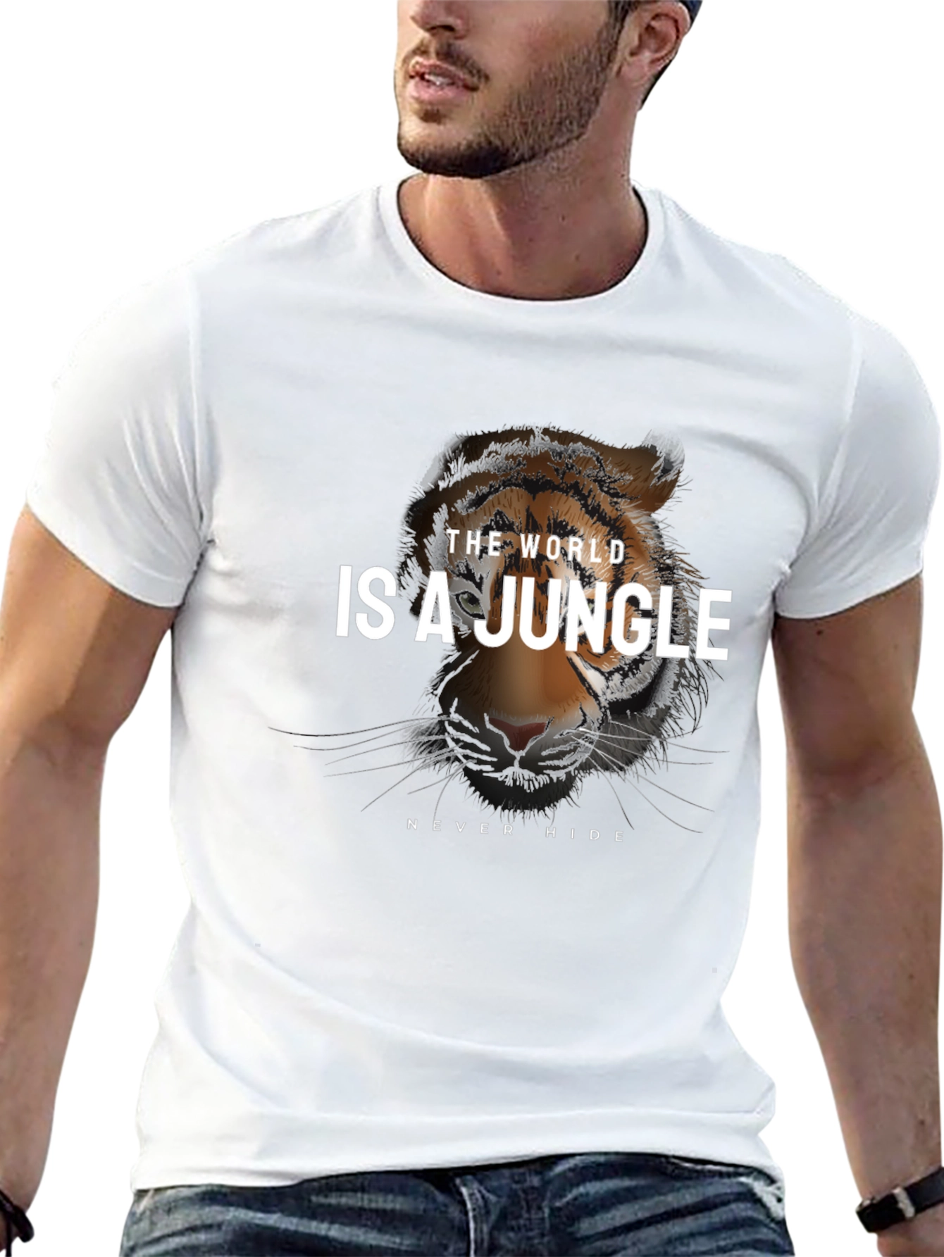 Black The World is a Jungle Graphic T-Shirt - Black view 13