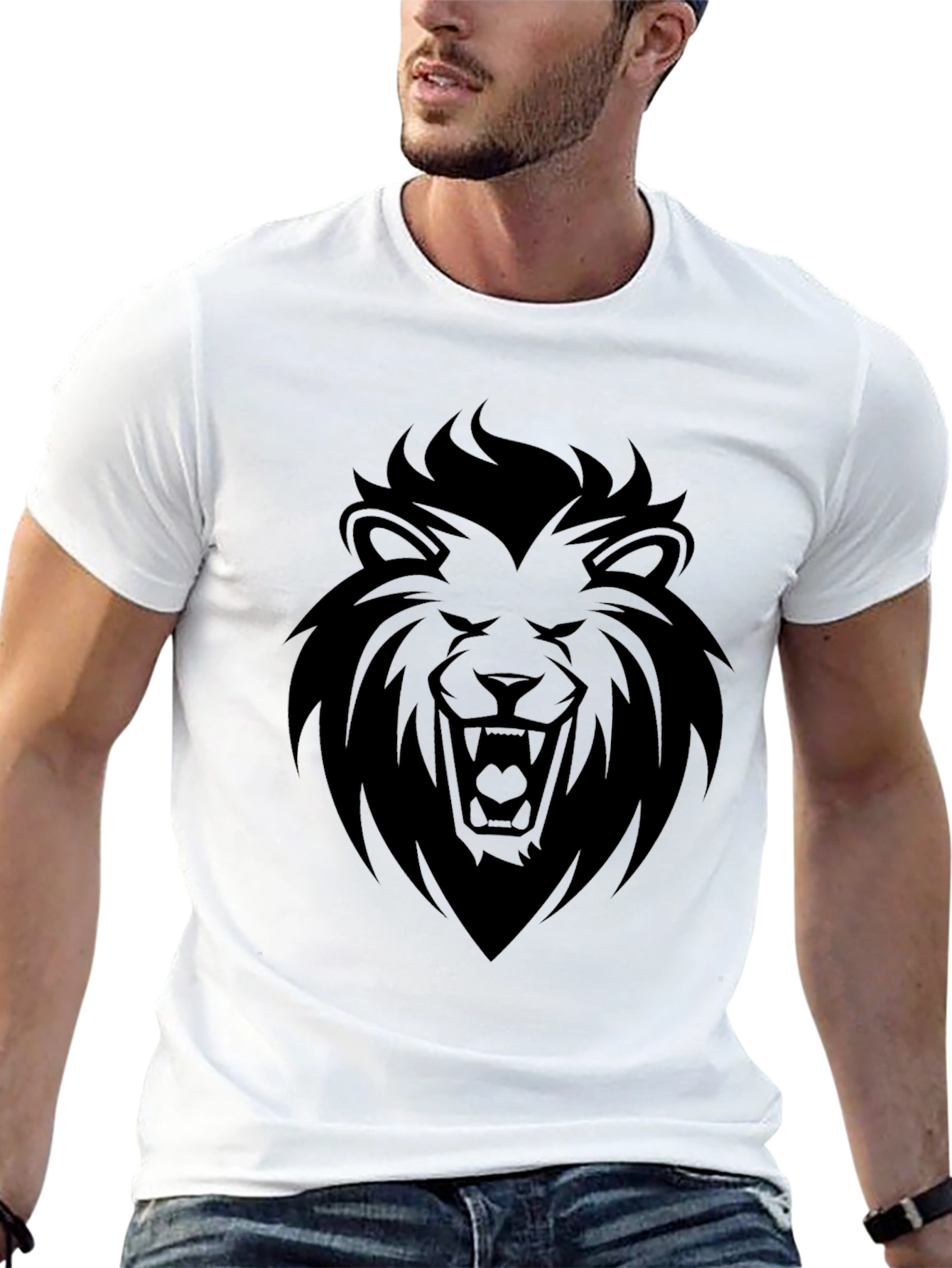 Black Black Lion Graphic Tee - Men's Short Sleeve T-Shirt view 13