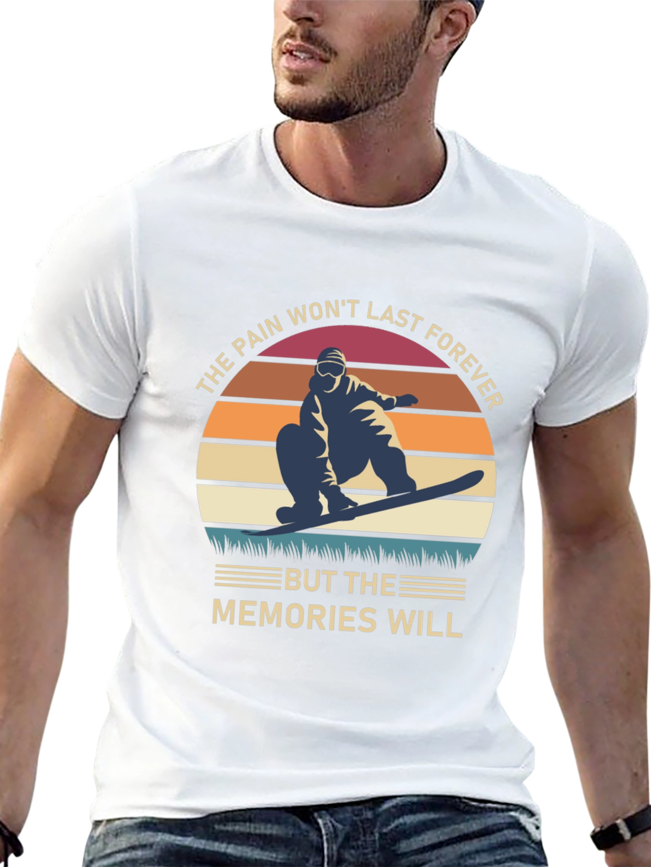 Black Snowboard Memories Graphic T-Shirt view 13
