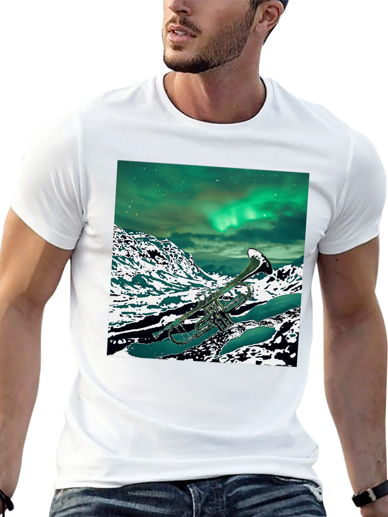 Black Trumpet Aurora Borealis T-Shirt view 13