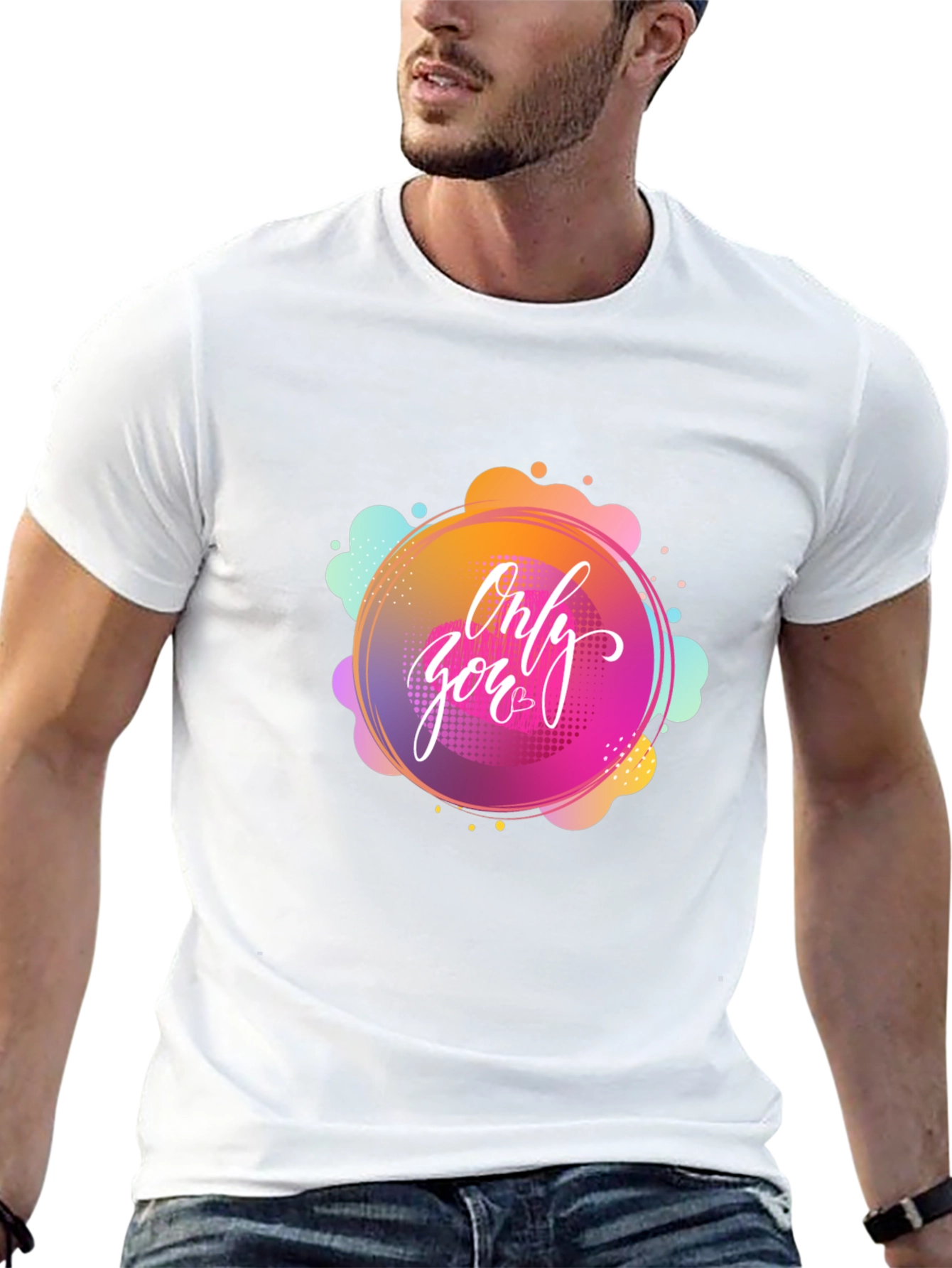 Black Only You Graphic Black T-Shirt view 13