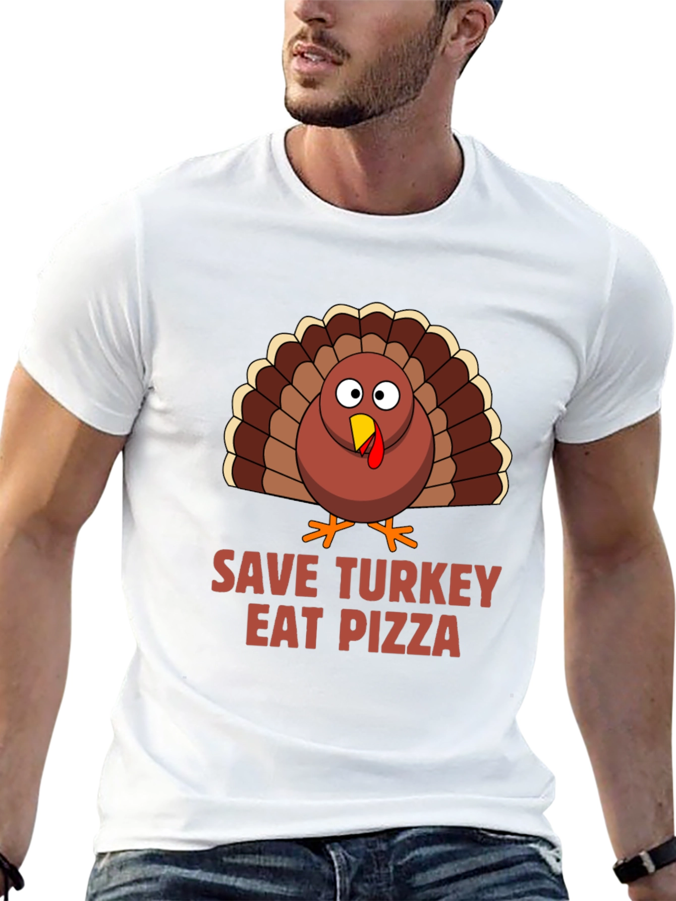 Black Save Turkey Eat Pizza T-Shirt view 13