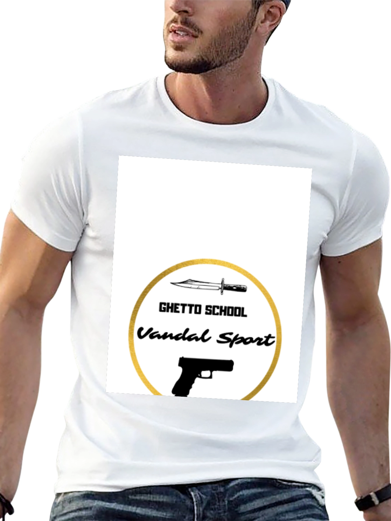 Black Ghetto School Vandal Sport Graphic Tee - Black view 13