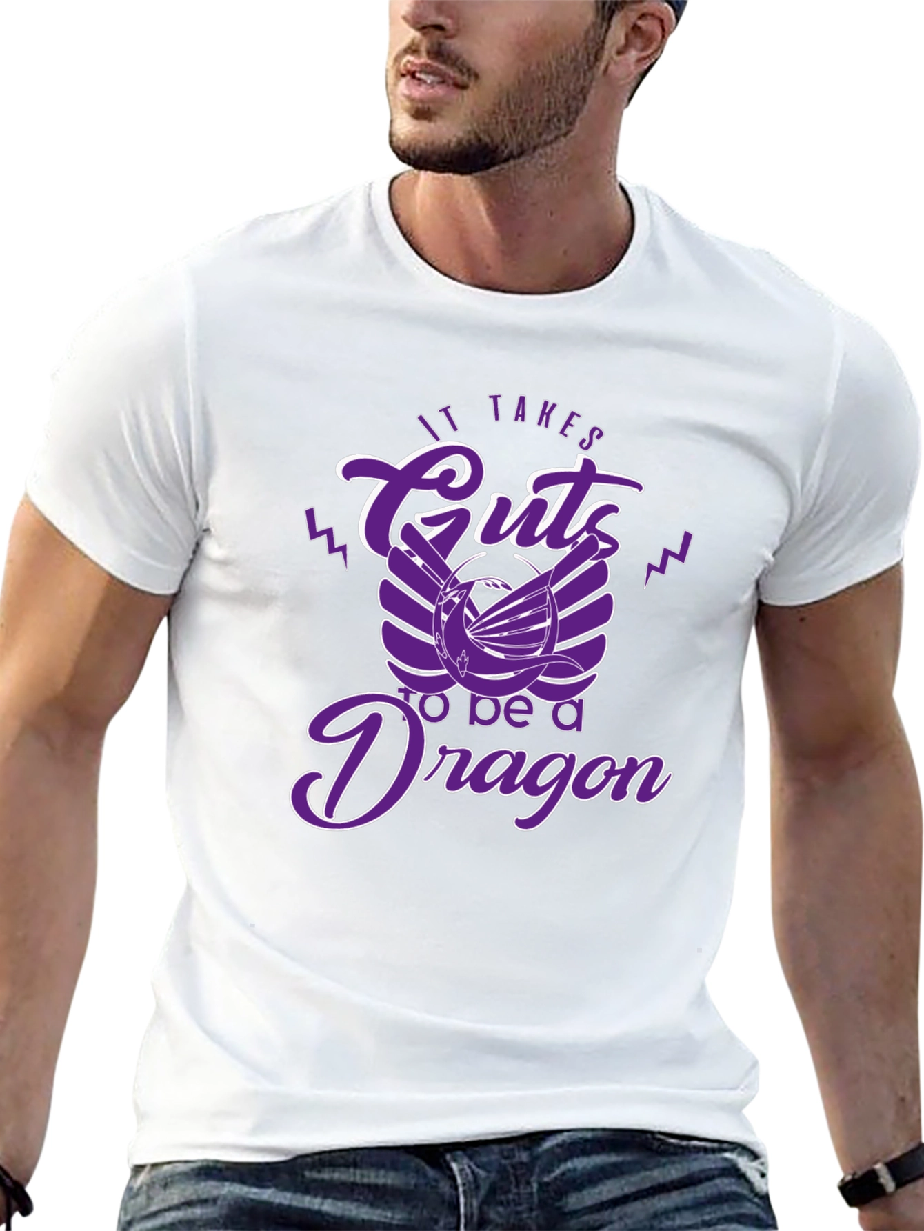 Black It Takes Guts to be a Dragon T-Shirt view 13