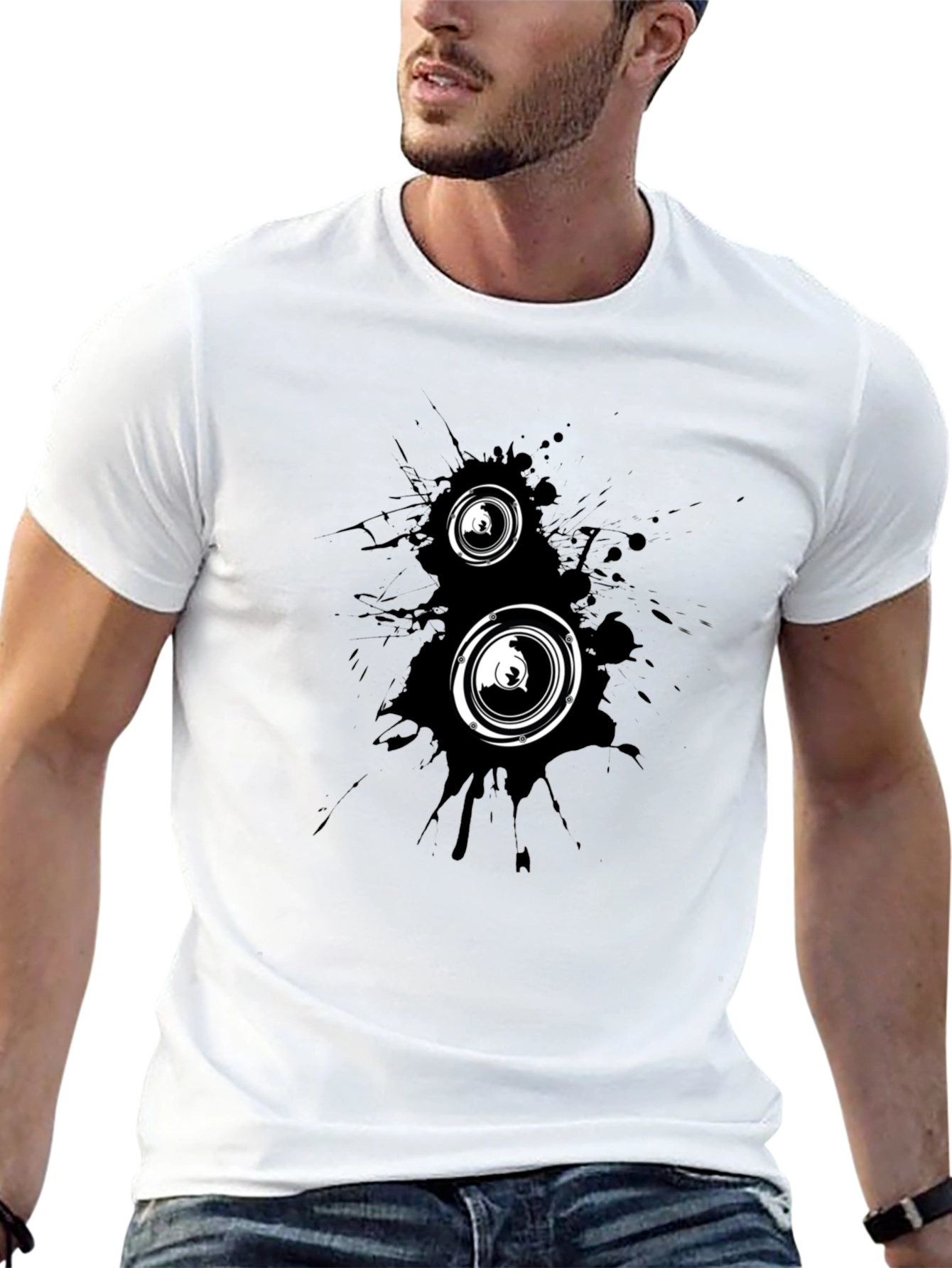 Black Black Graphic Tee - Speaker Design view 13
