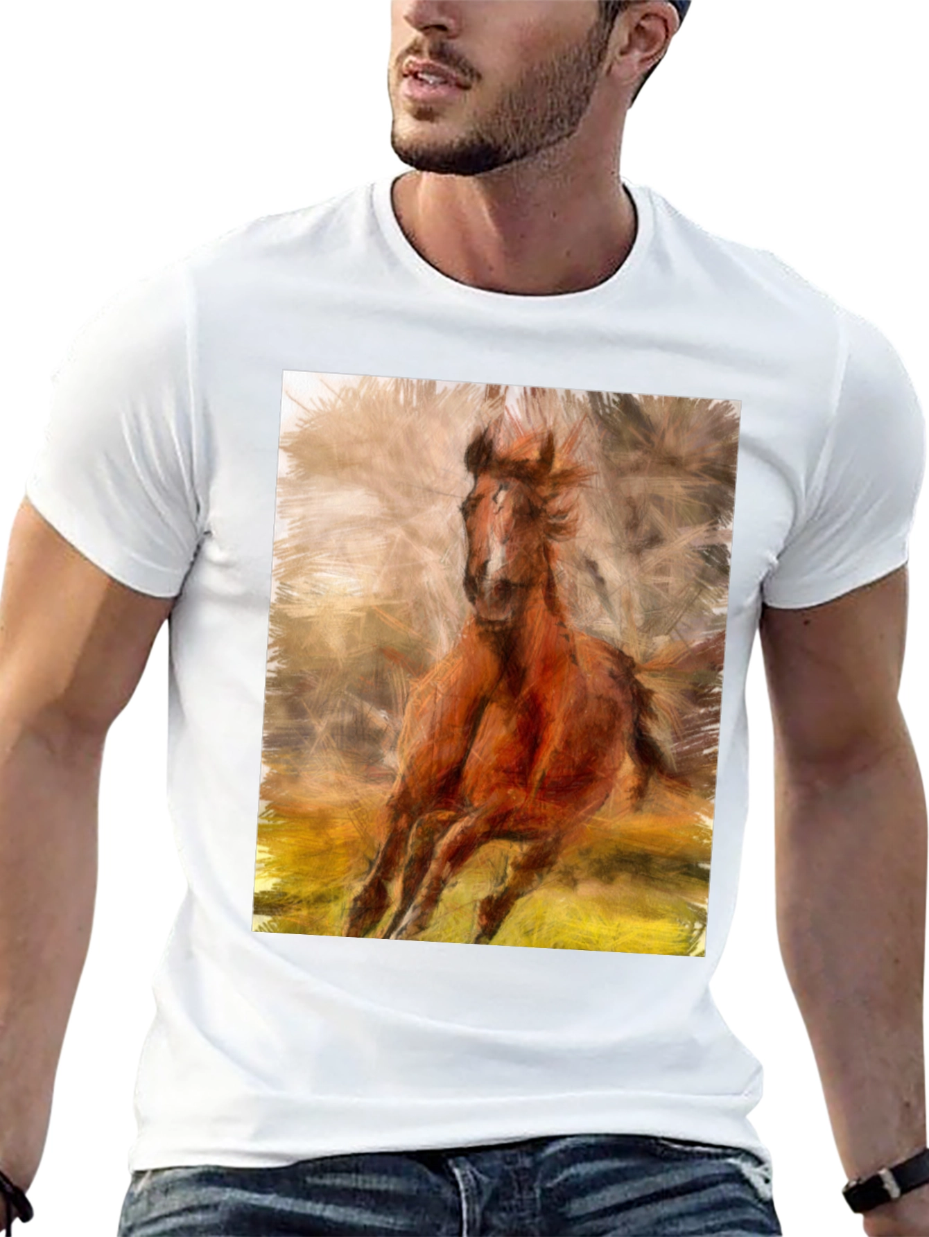 Black Horse Graphic Black T-Shirt view 13