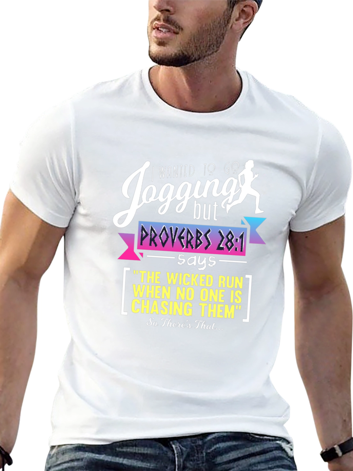 Black Jogging Proverbs Graphic T-Shirt view 13