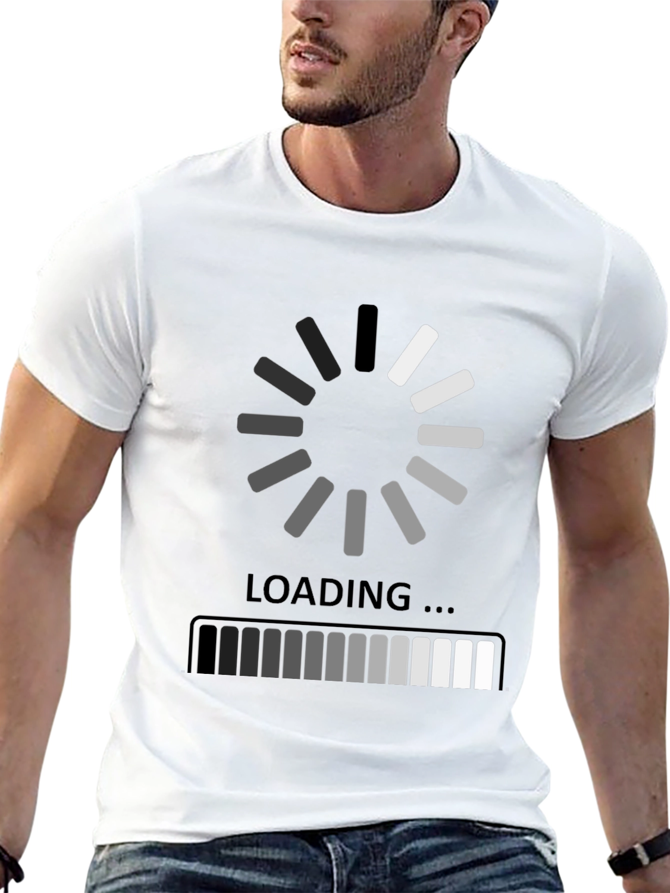 Black Loading Black Graphic Tee - Gamer Humor Shirt view 13