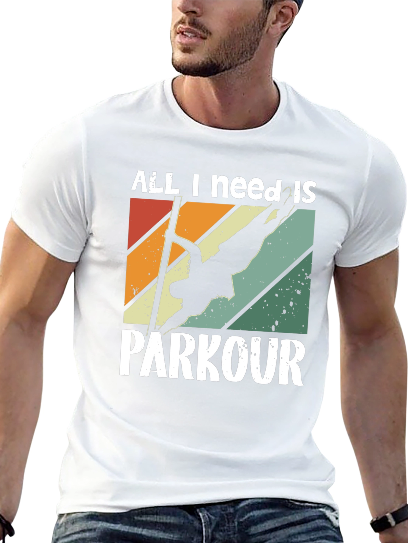 Black All I Need Is Parkour T-Shirt - Retro Style view 13