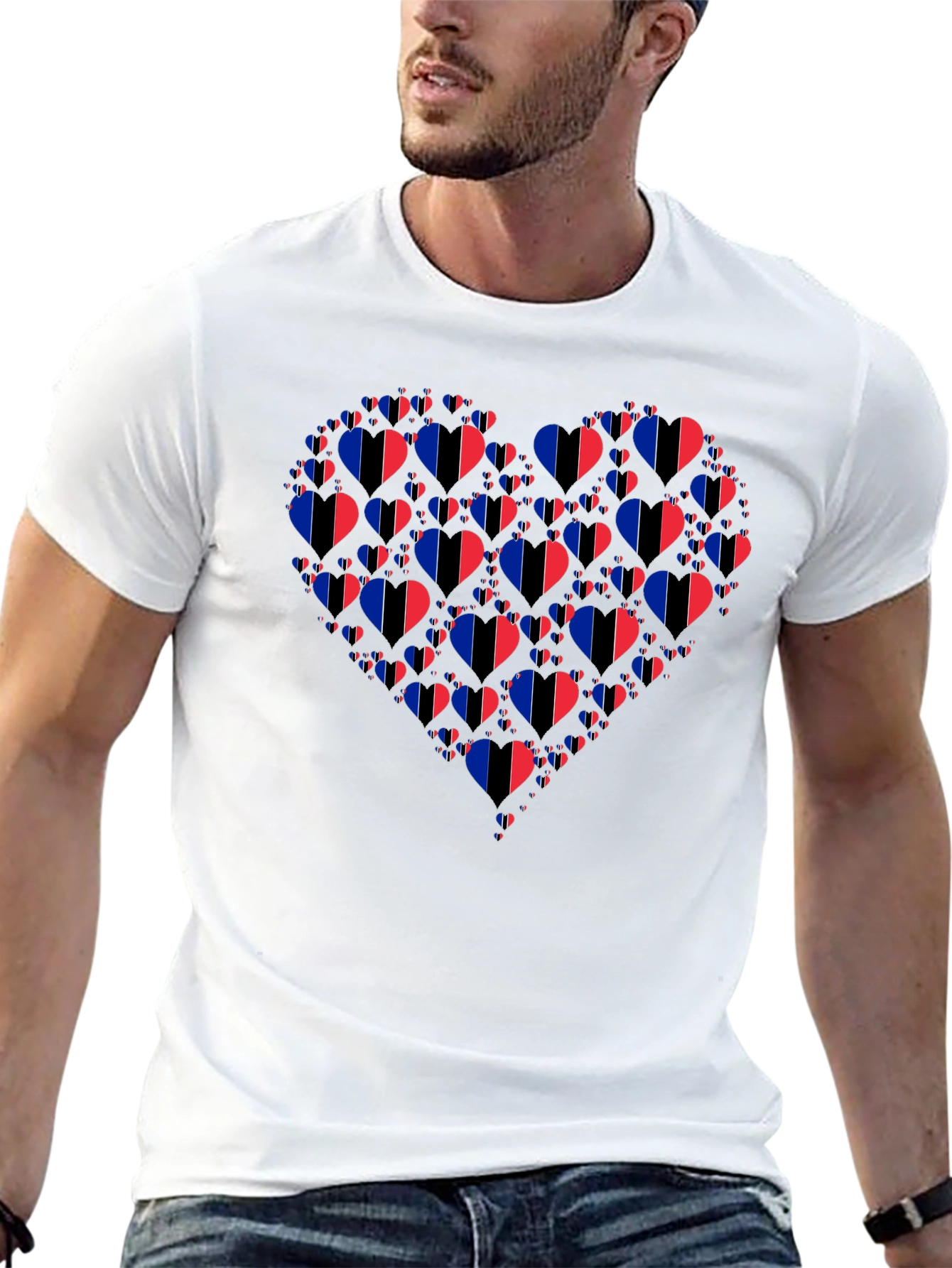 Black Heart of Flags T-Shirt - Unique Graphic Tee view 13