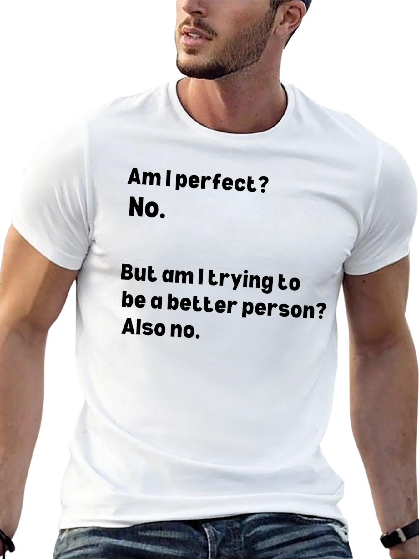 Black Funny T-Shirt - Am I Perfect? No. Humor Tee view 13