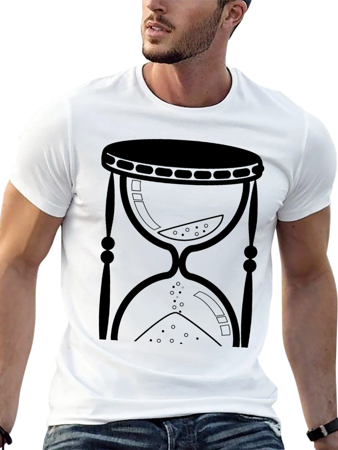 Black Hourglass Graphic Tee - Timeless Design view 13