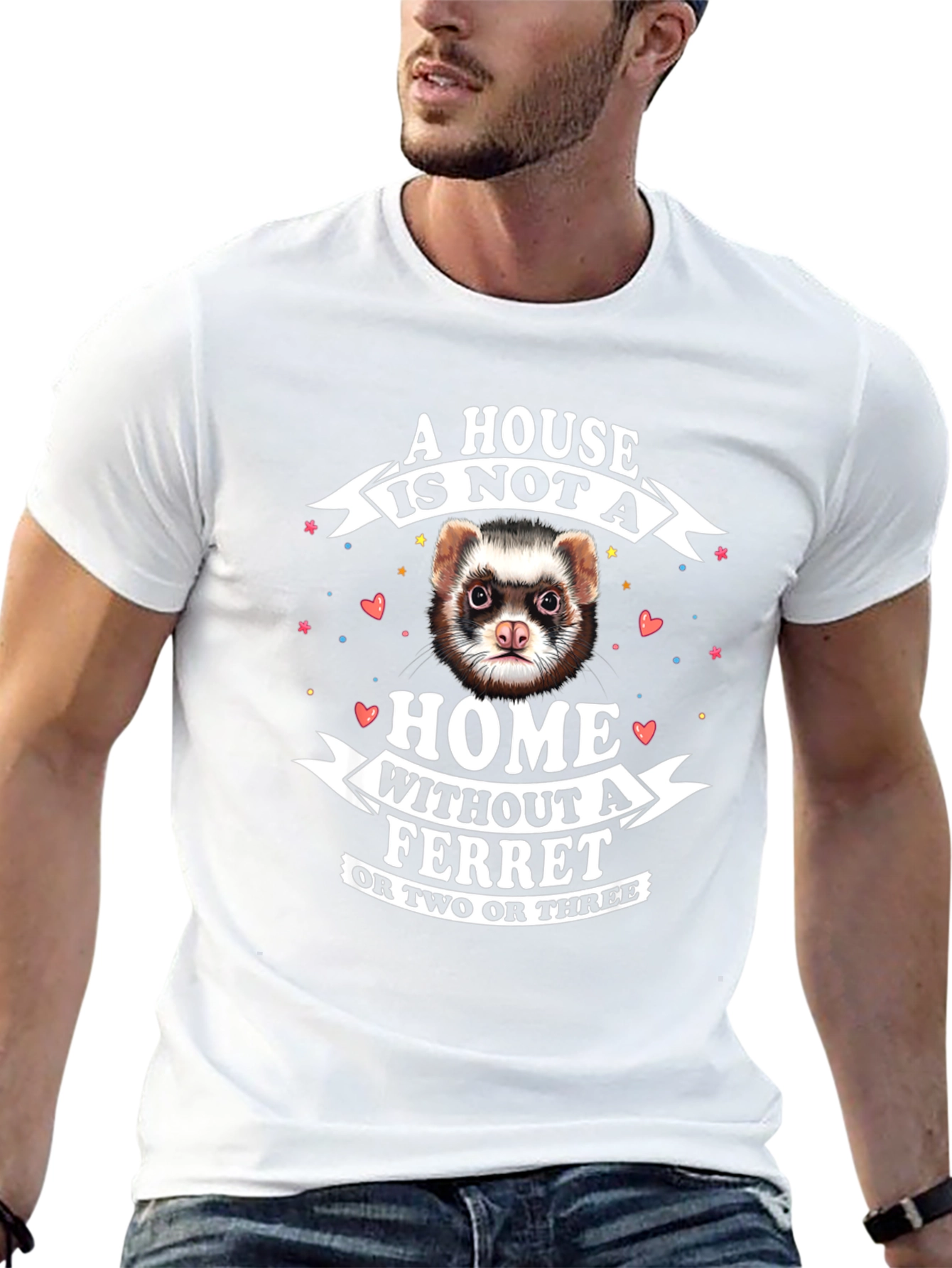 Black Funny Ferret T-Shirt: A House is Not a Home Without a Ferret view 13