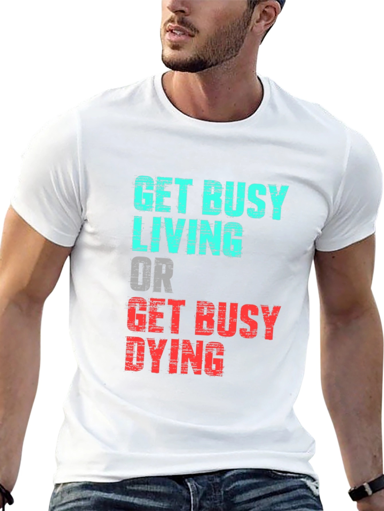 Black Get Busy Living Graphic Tee view 13