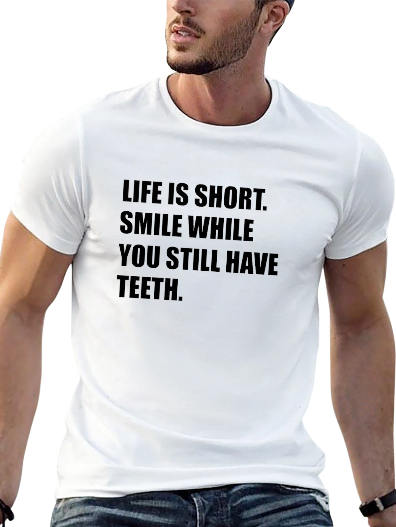 Black Life Is Short Smile T-Shirt view 13