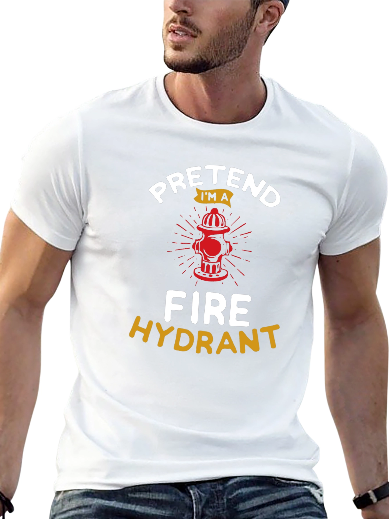 Black Pretend I'm a Fire Hydrant Graphic T-Shirt view 13