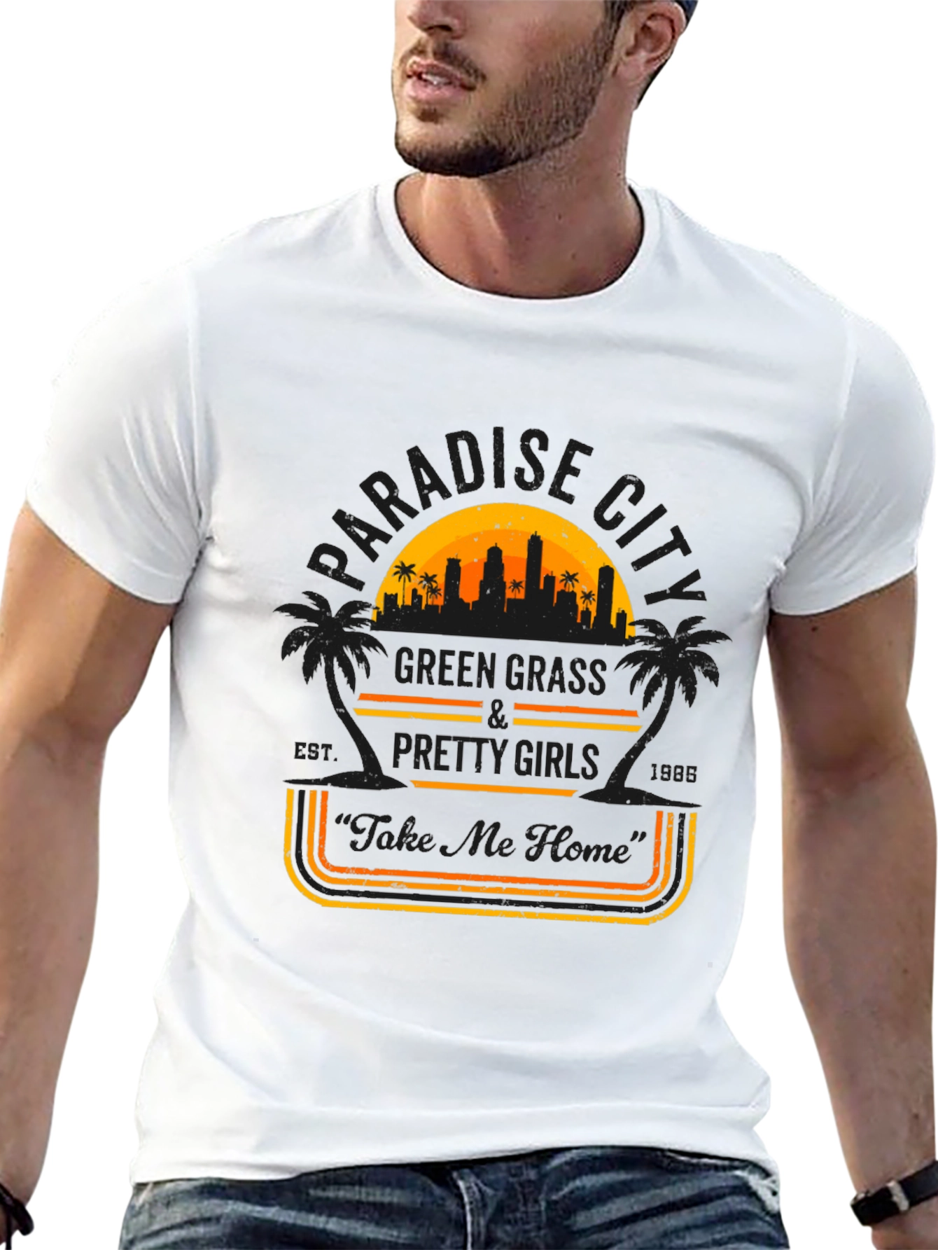 Black Paradise City Graphic T-Shirt - Retro Style view 13