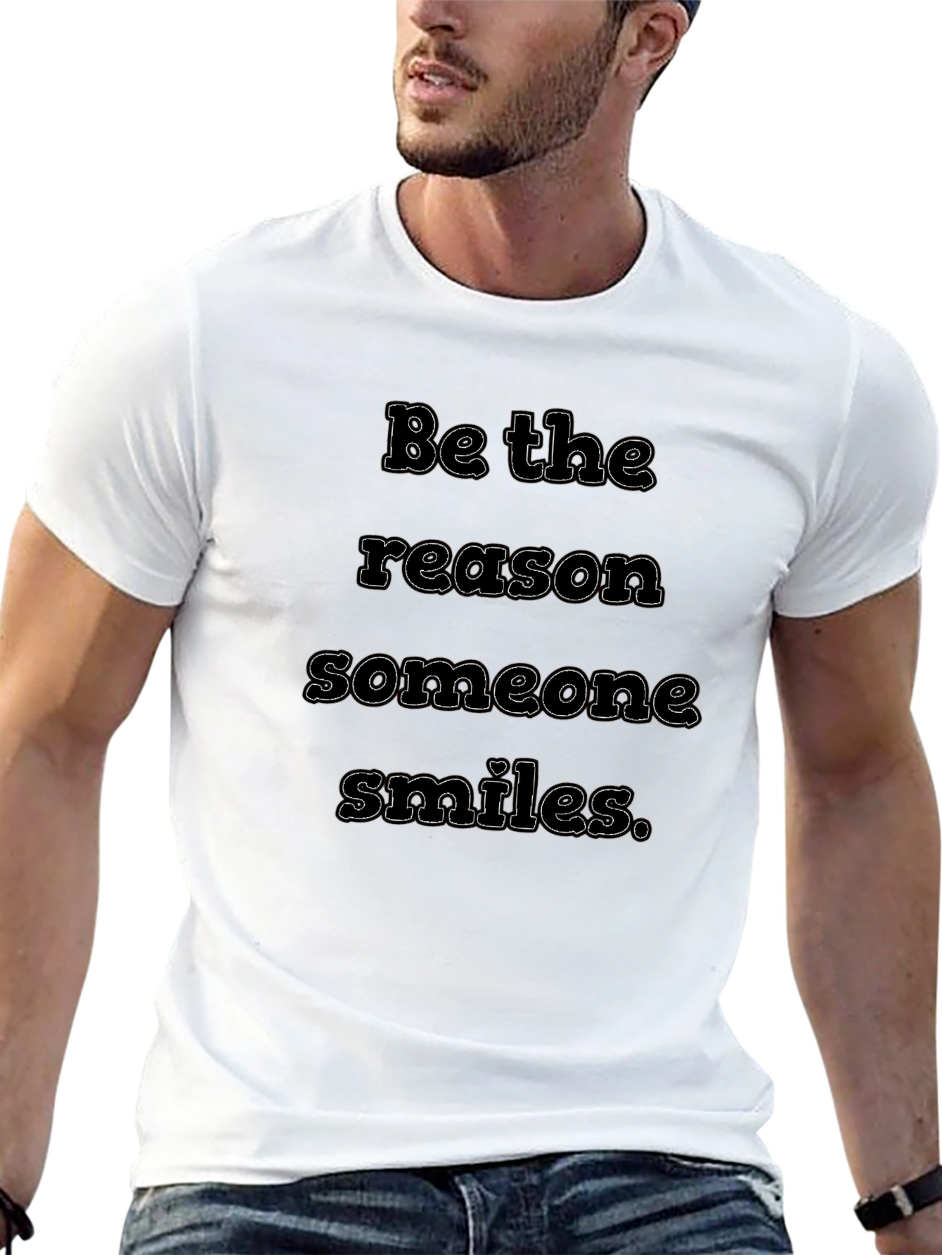 Black Inspirational Quote T-Shirt - Be The Reason Someone Smiles view 13