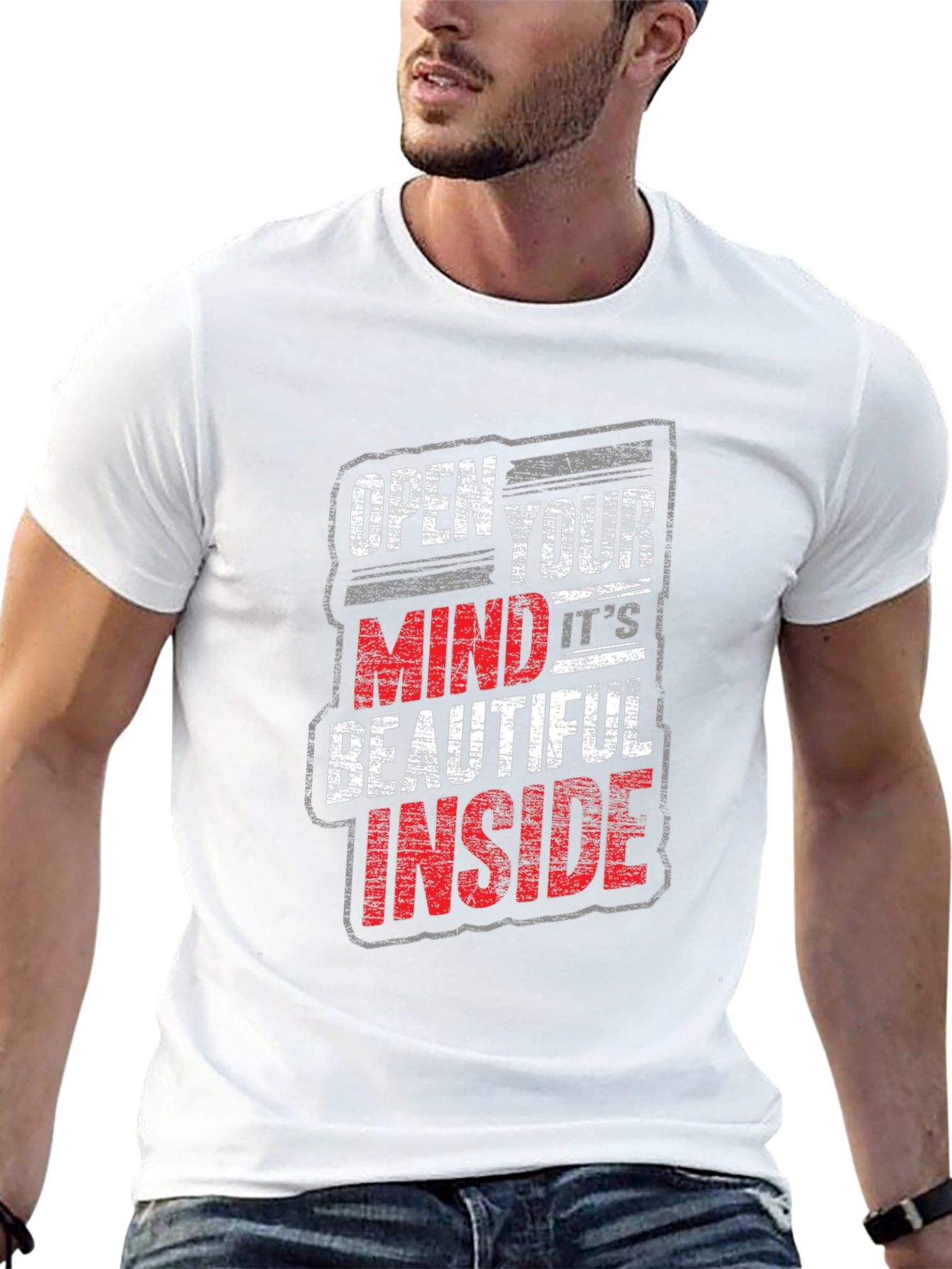 Black Open Your Mind Graphic Tee - Trendy Black T-Shirt view 13