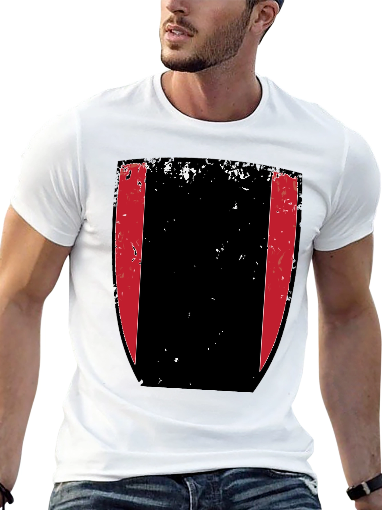 Black Shield Graphic Tee - Black Cotton Blend view 13